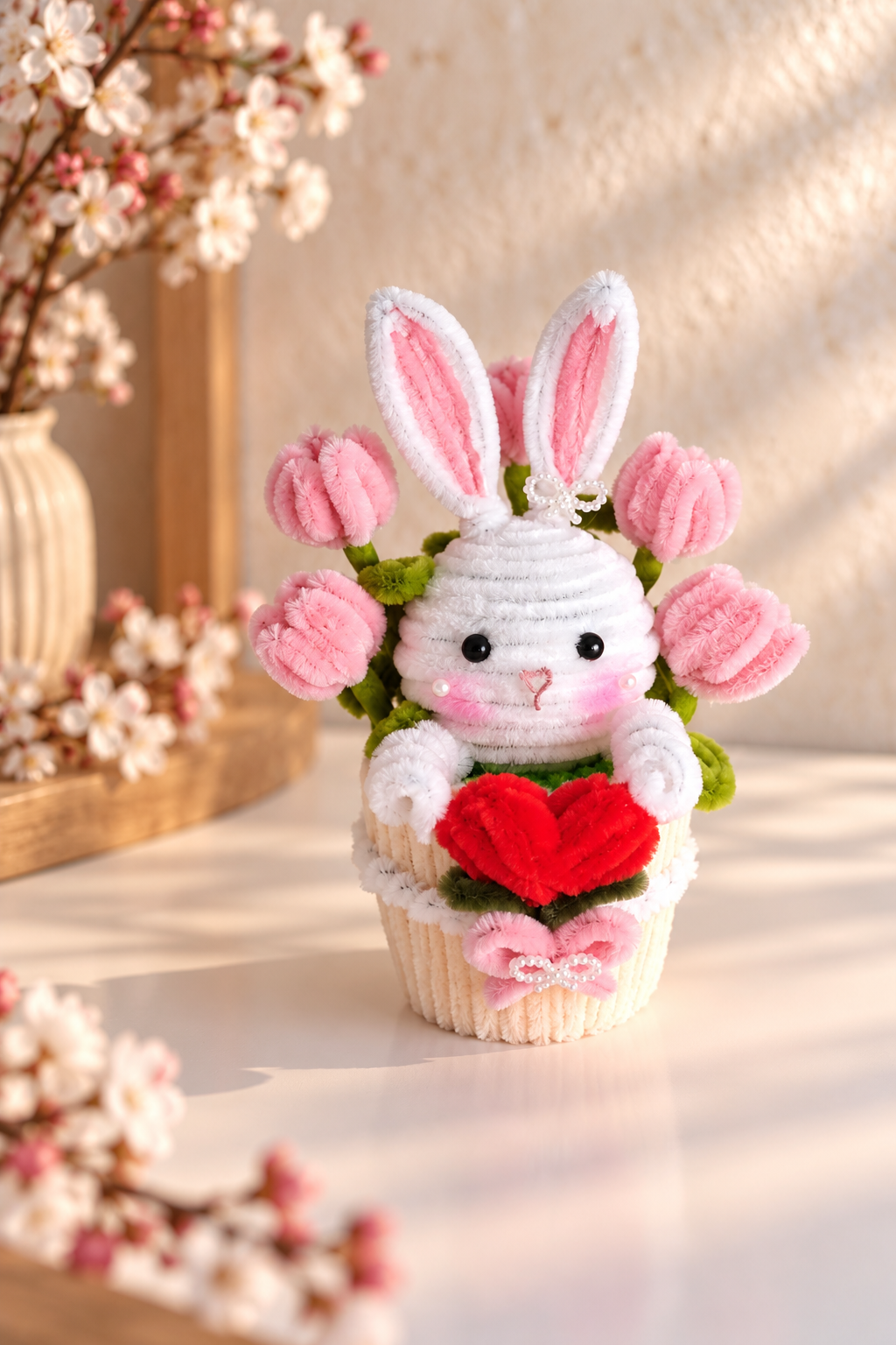 Pots de fleurs animaux avec cœur