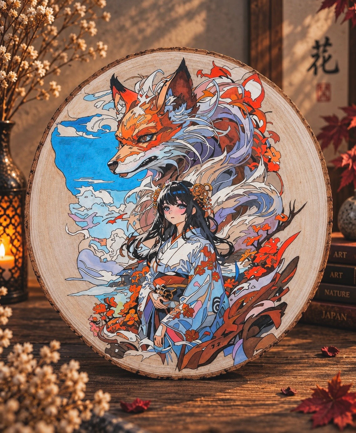 Femme orientale avec un renard