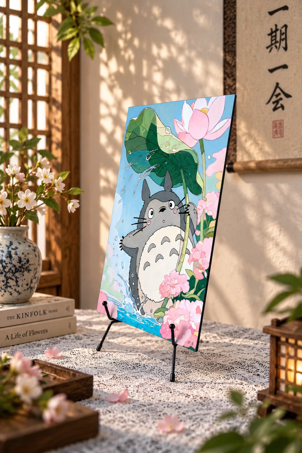 Totoro met waterlelies