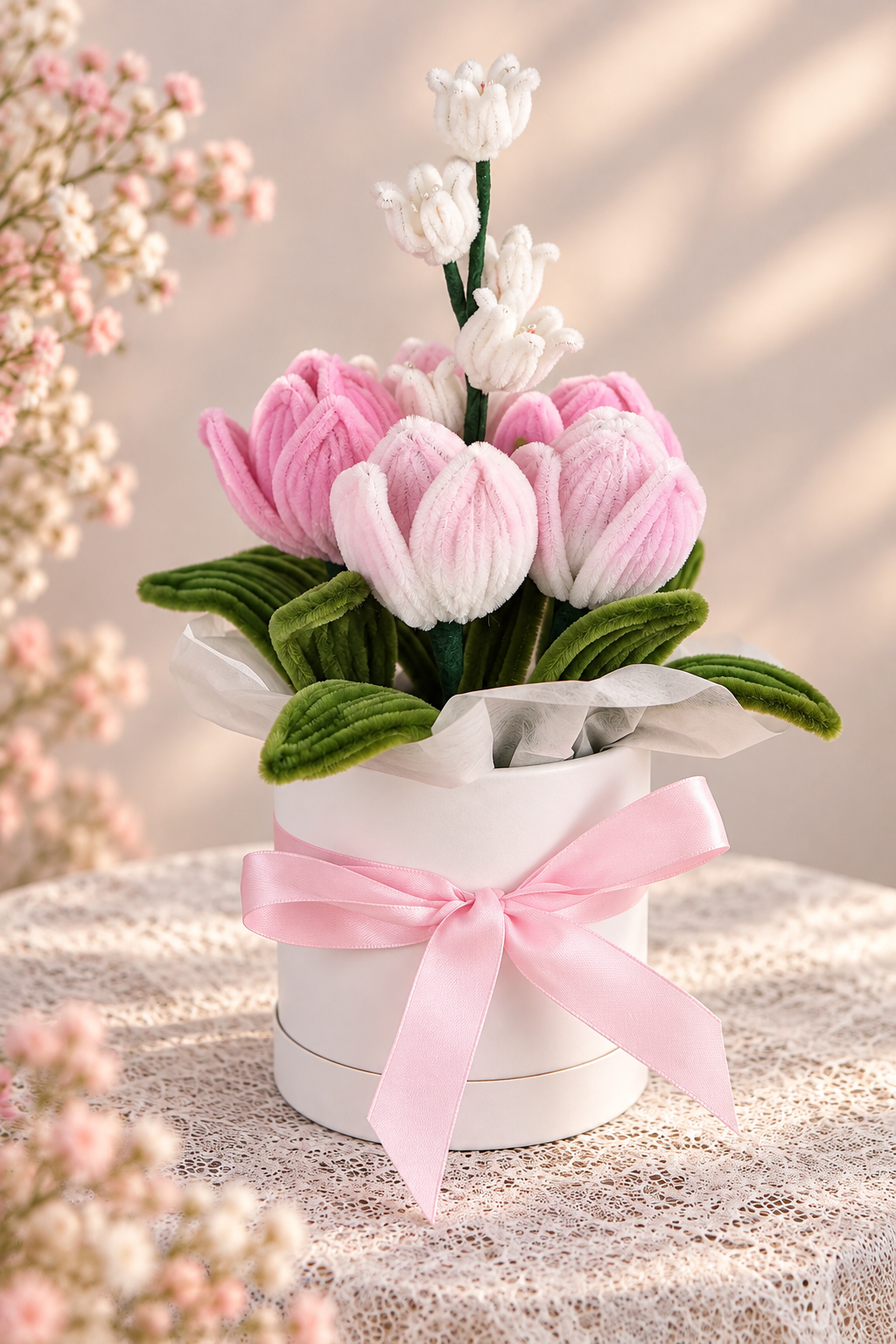 Tulipes et fleurs de muguet en pot (Précommande)