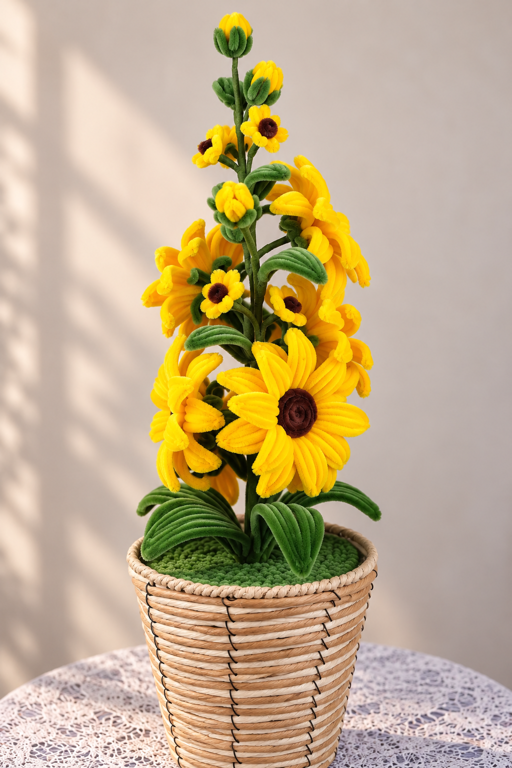 Wicker basket with sunflowers (pre-order)