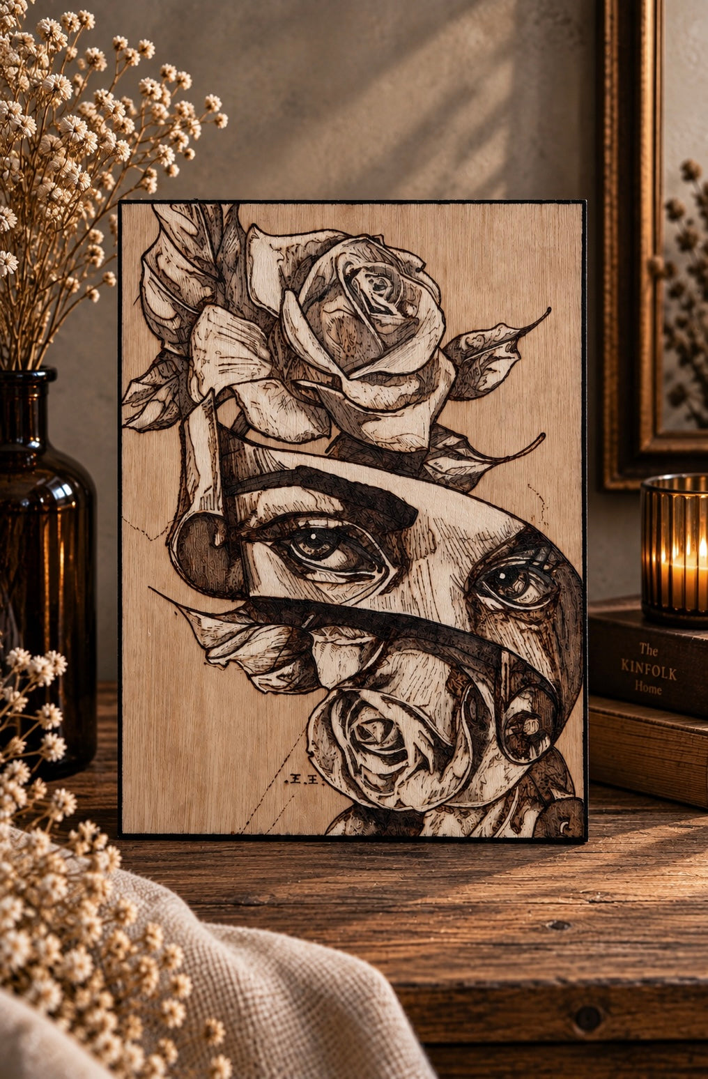 Parchment with roses