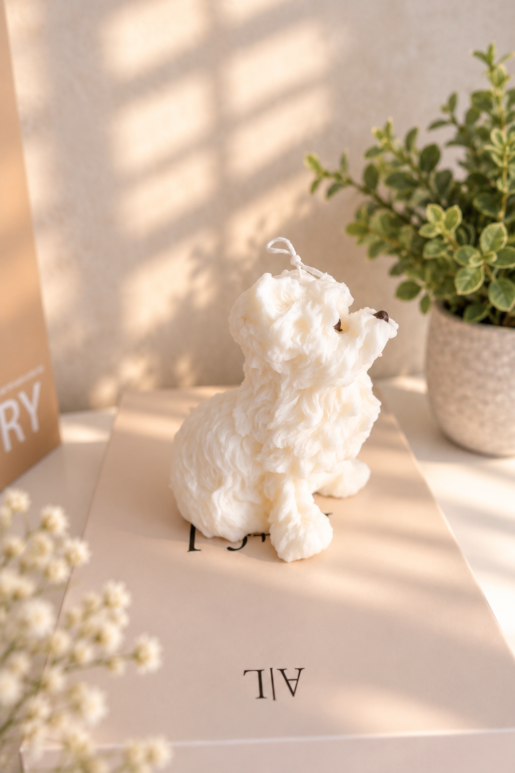 Candle 'White terrier dog'