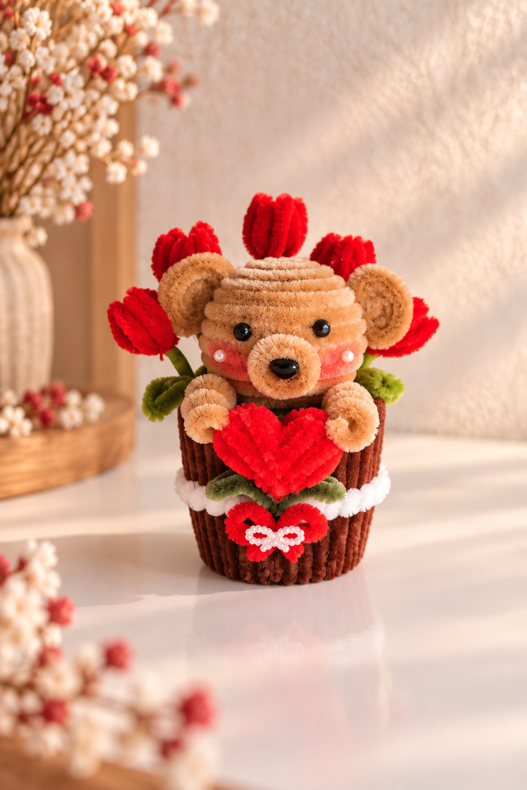 Animal flower pots with heart