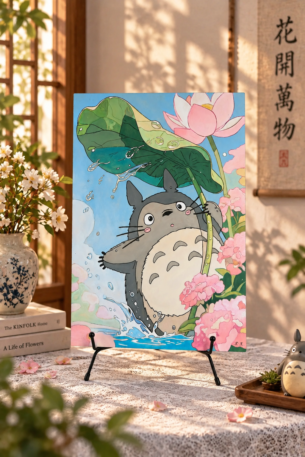 Totoro met waterlelies