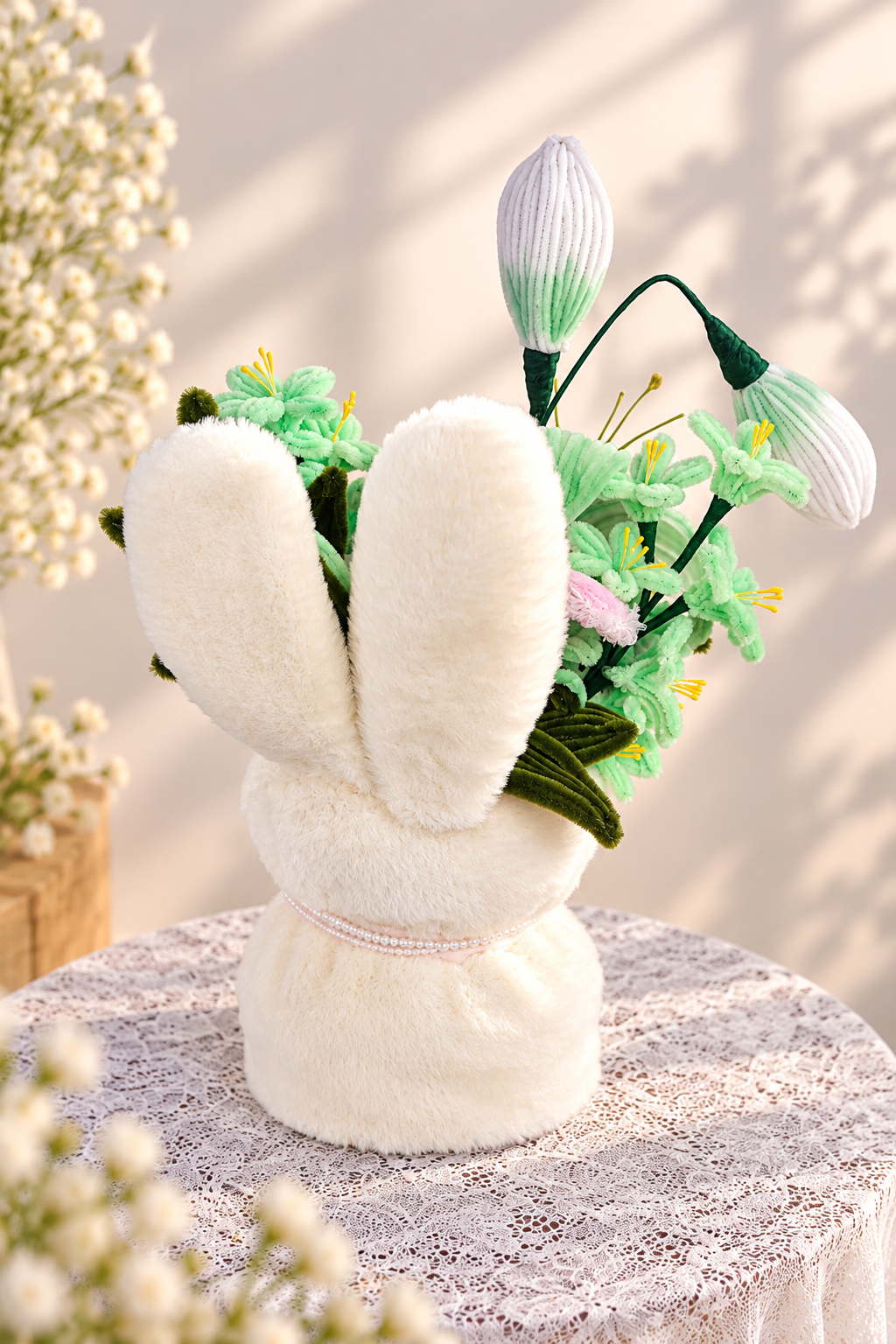 Flower arrangement with bunny ears