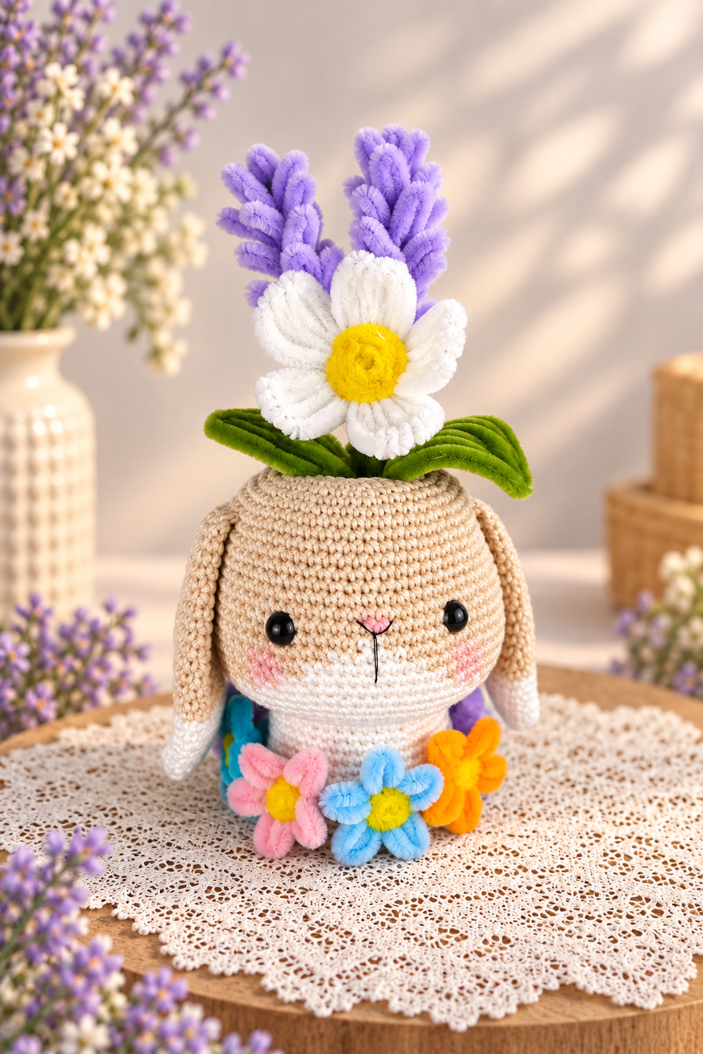 Konijn bloemen vazen