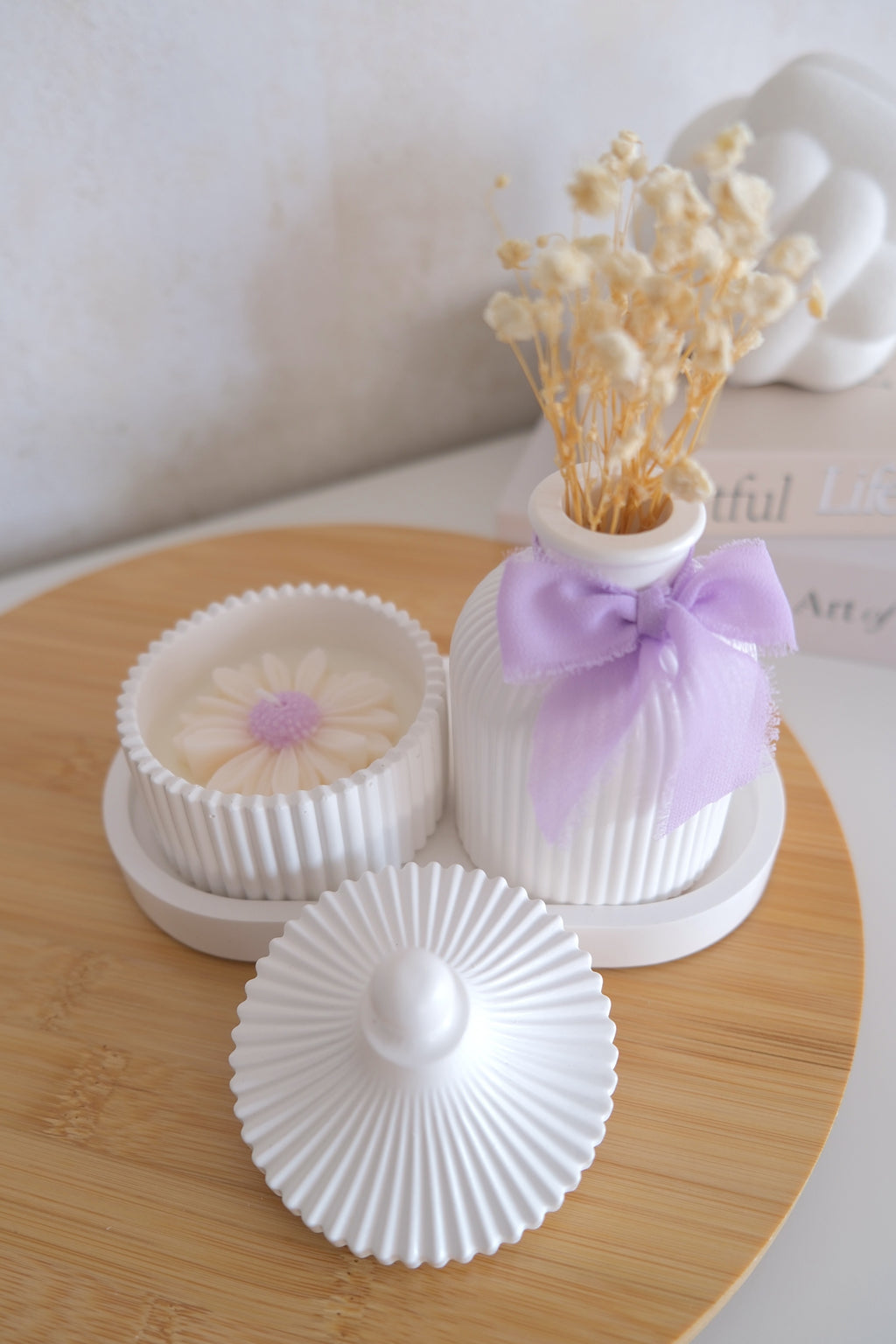 Ensemble bougie et vase