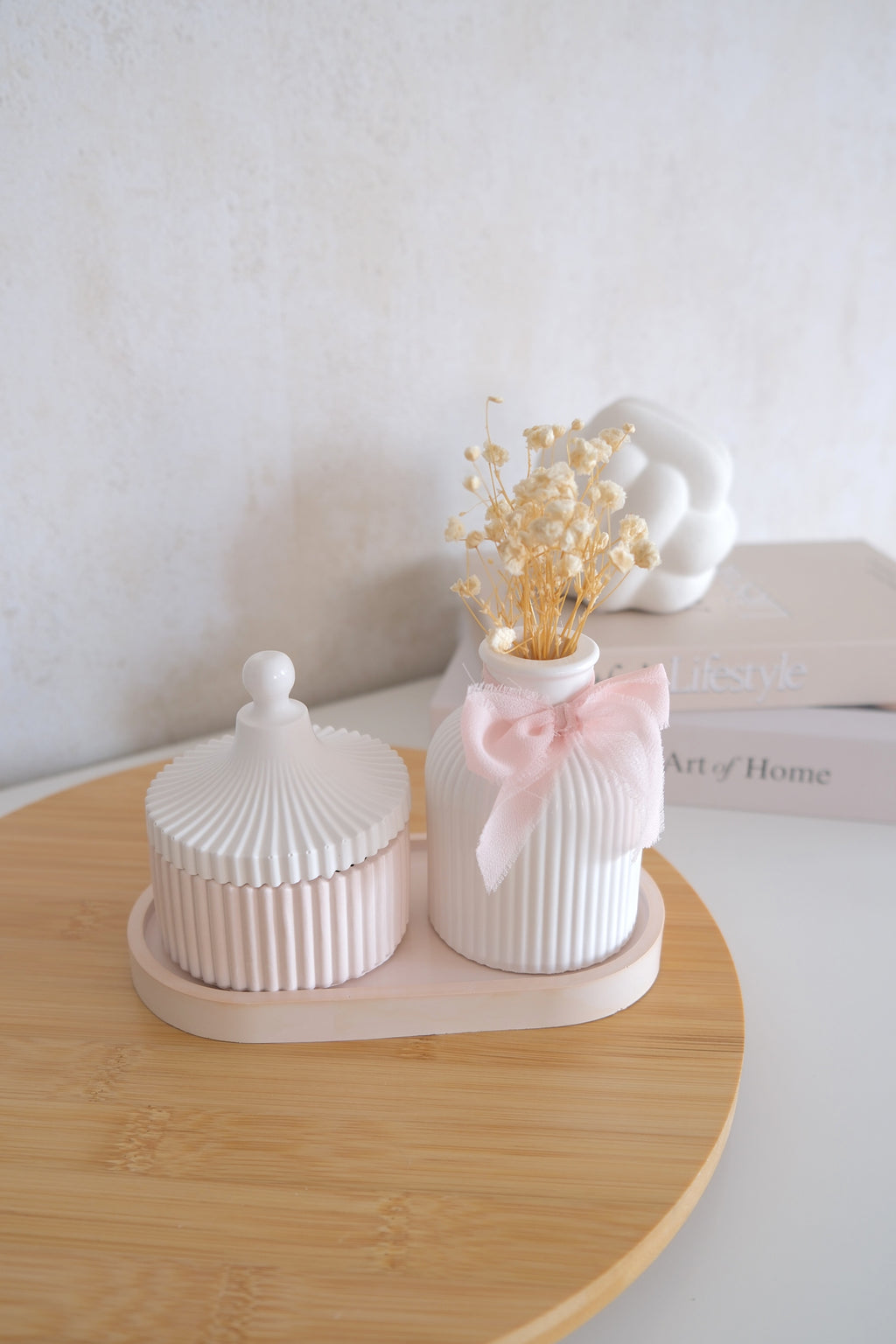 Ensemble bougie et vase