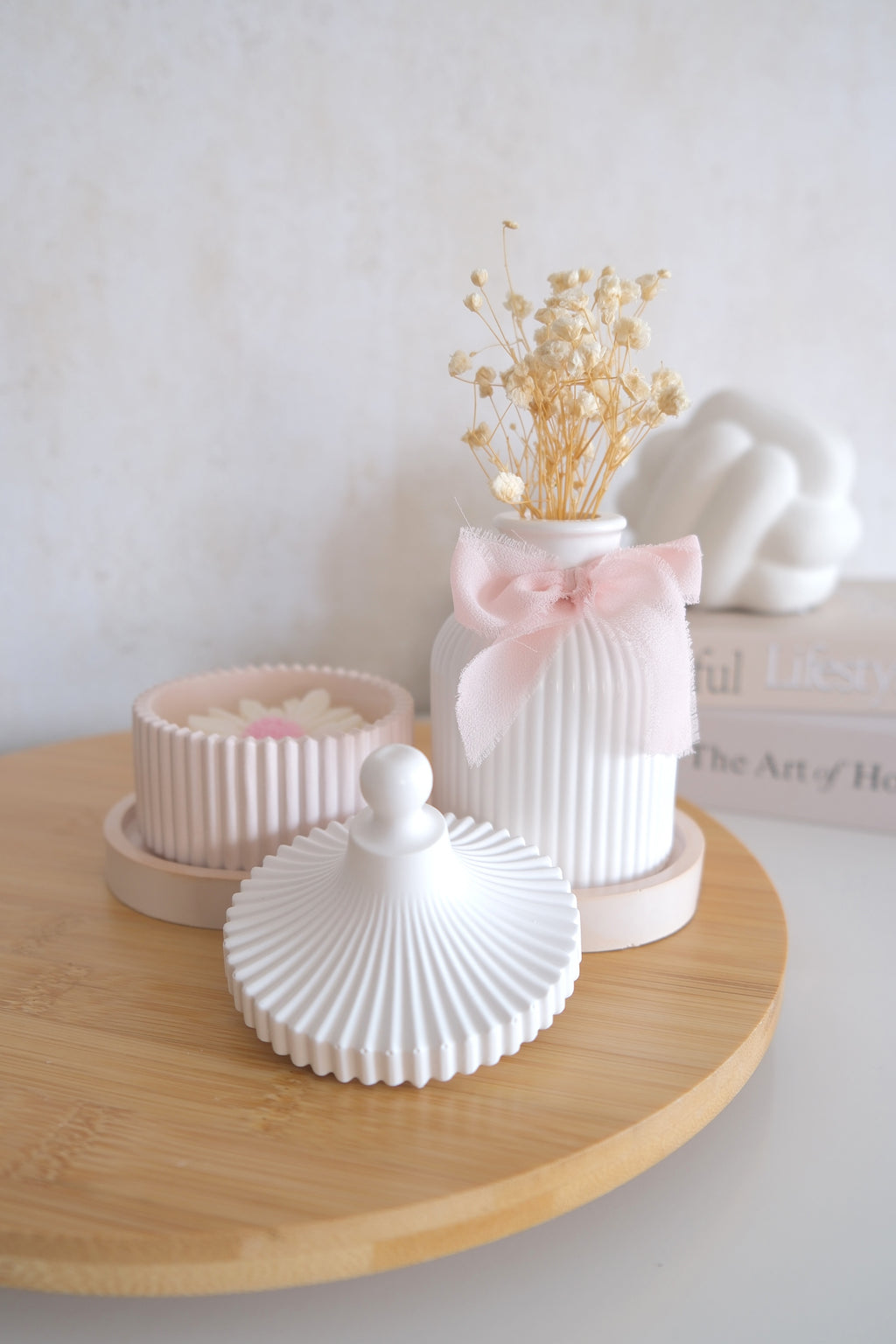 Ensemble bougie et vase