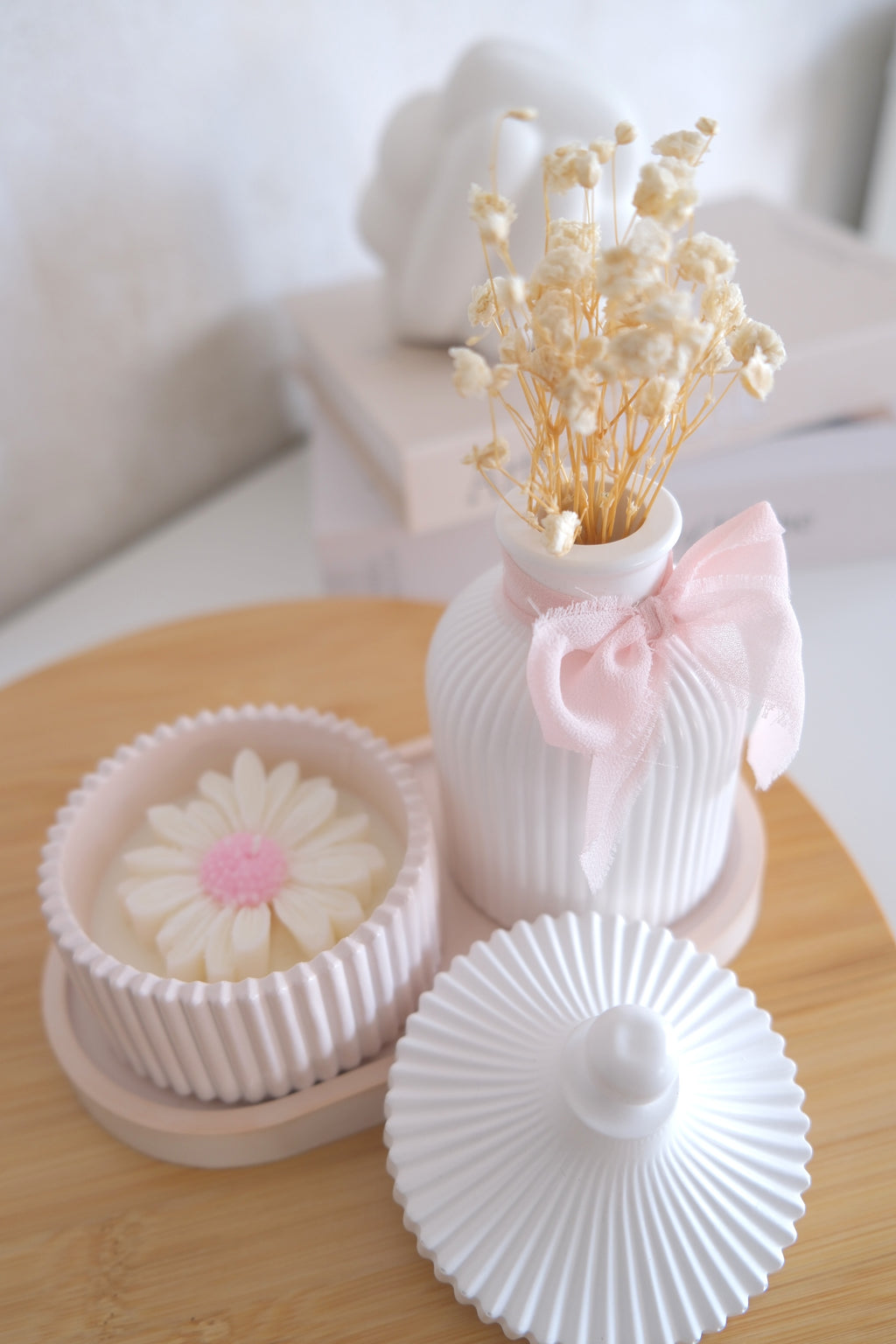 Ensemble bougie et vase