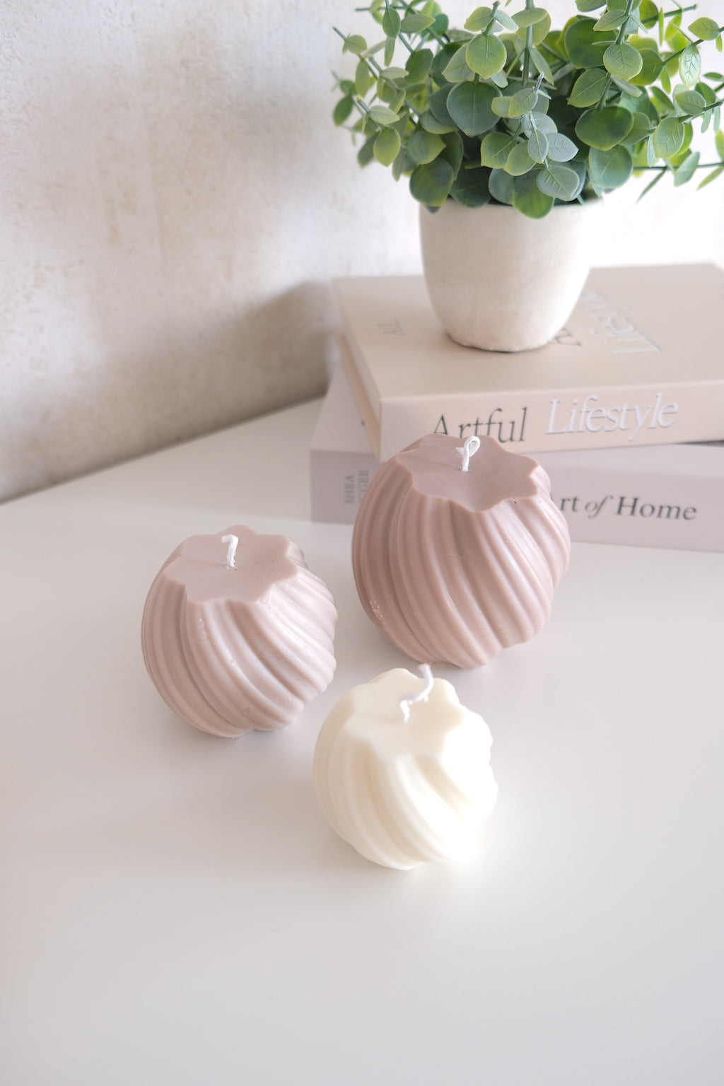 Candle 'Neutral Swirl Set'