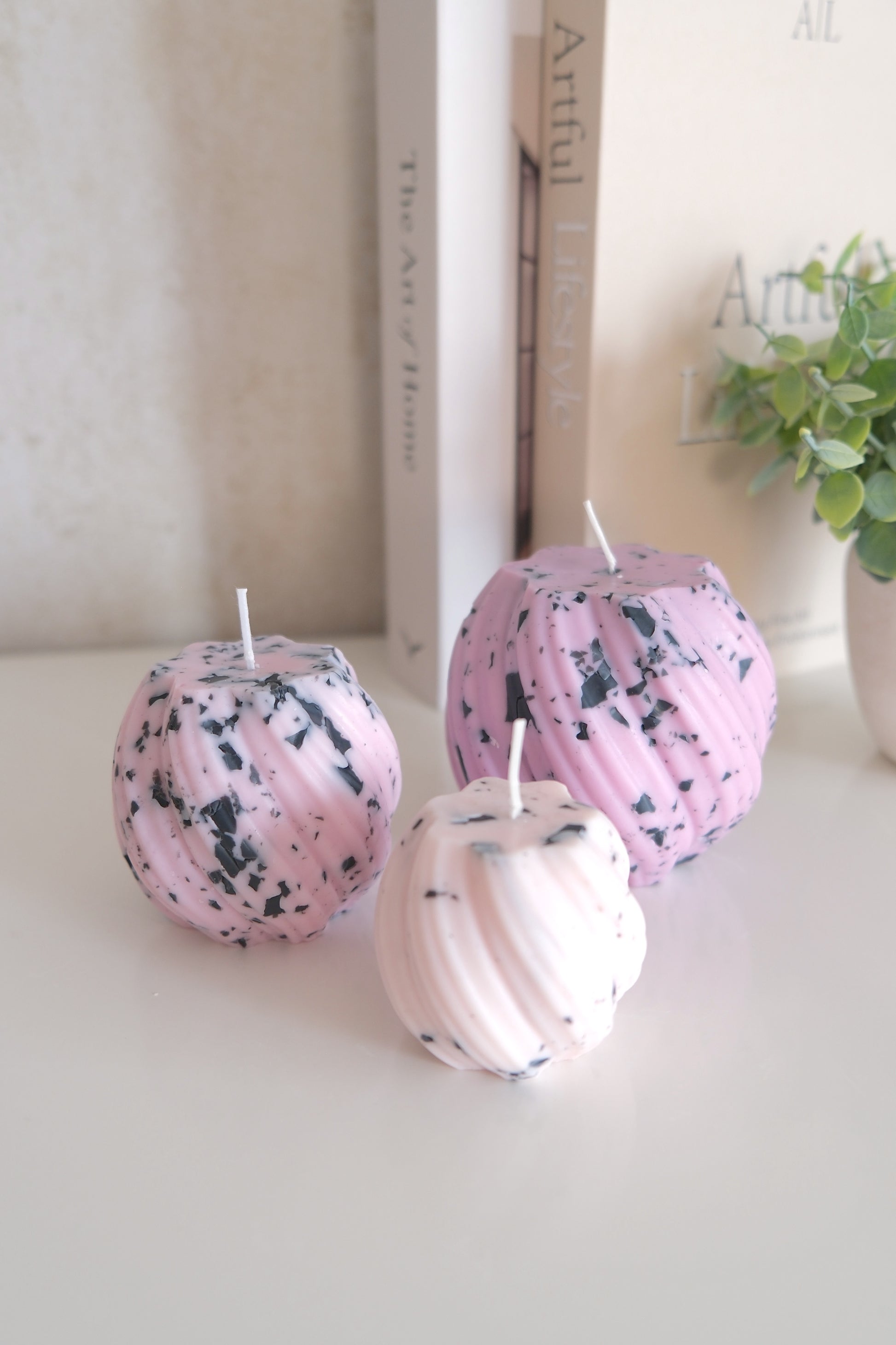 Candle 'Pink Swirl set'