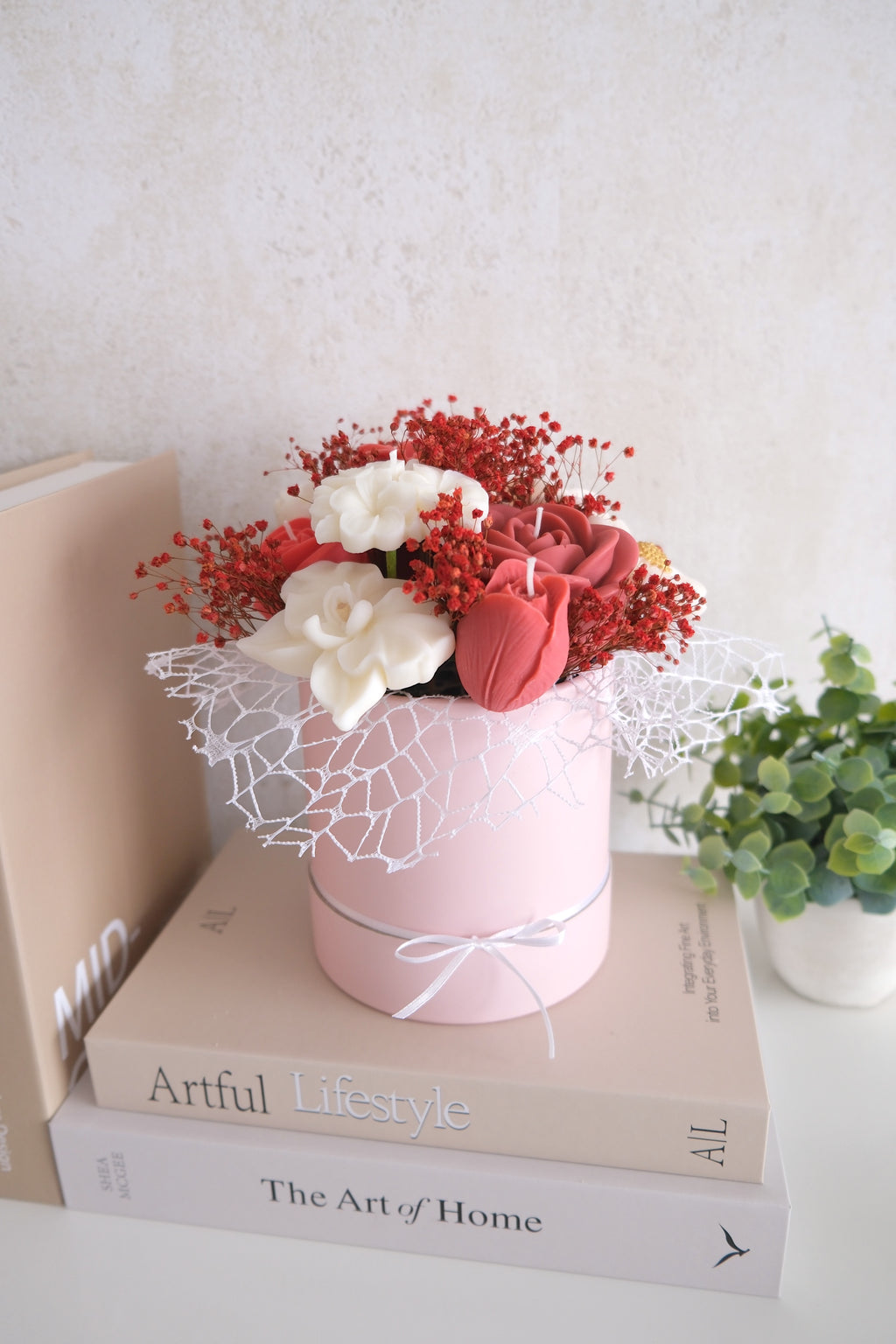 Candle bouquet 'Pink Garden'