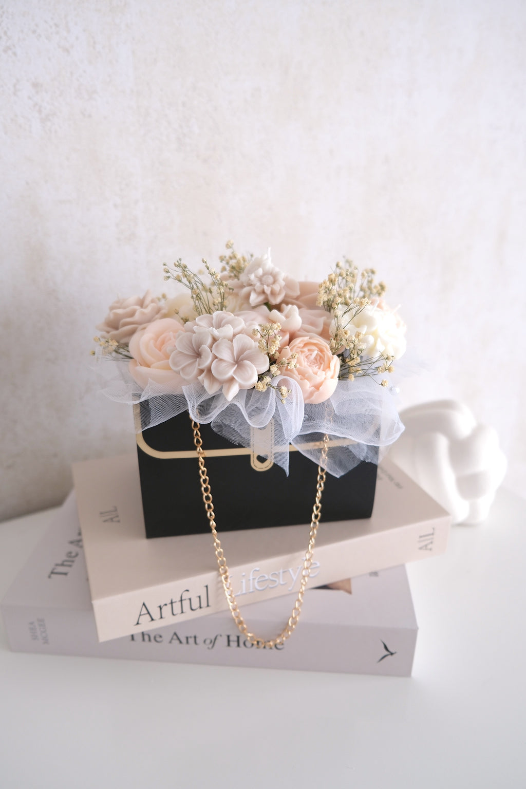 Candle bouquet bag 'Whispering Neutrals'