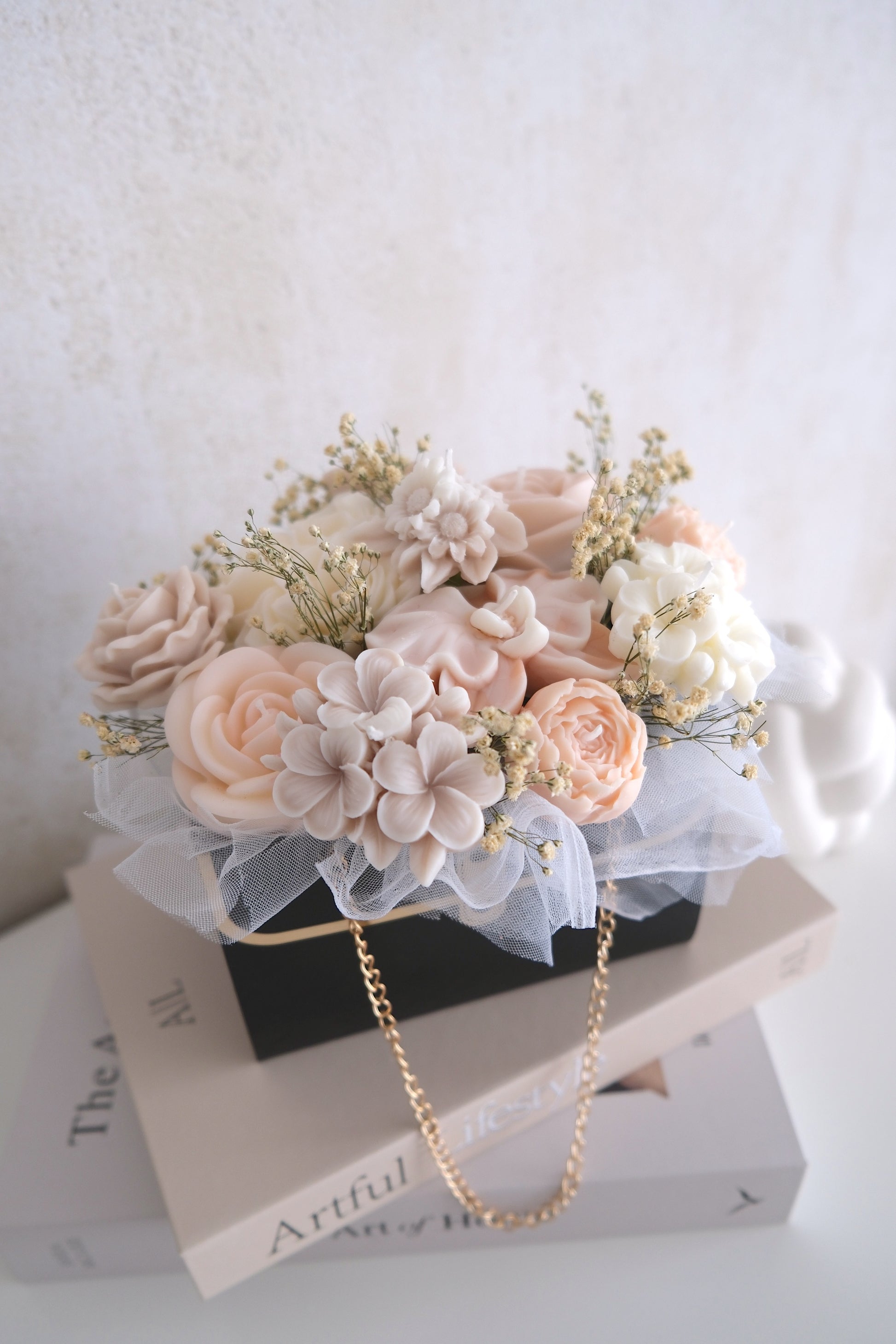 Candle bouquet bag 'Whispering Neutrals'