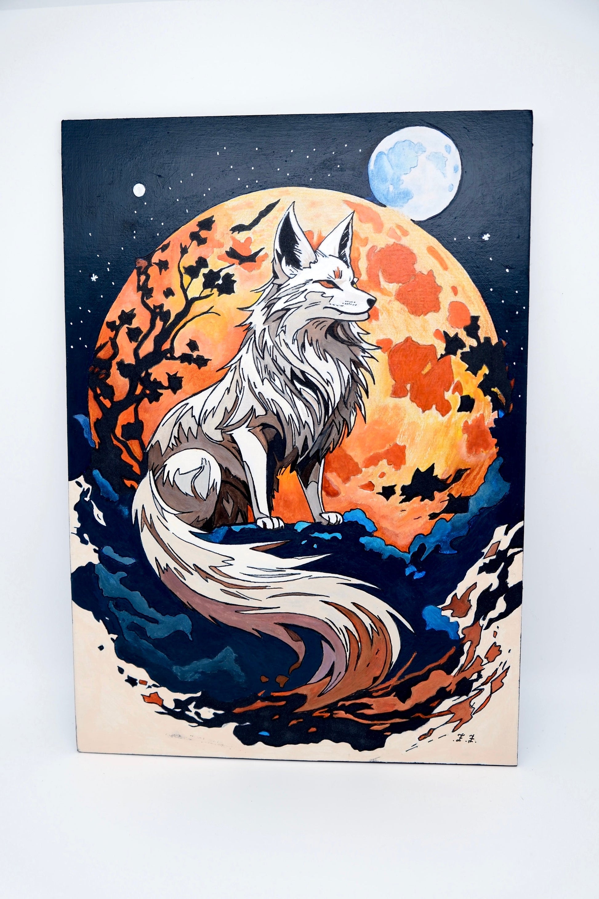 Wolf met maan