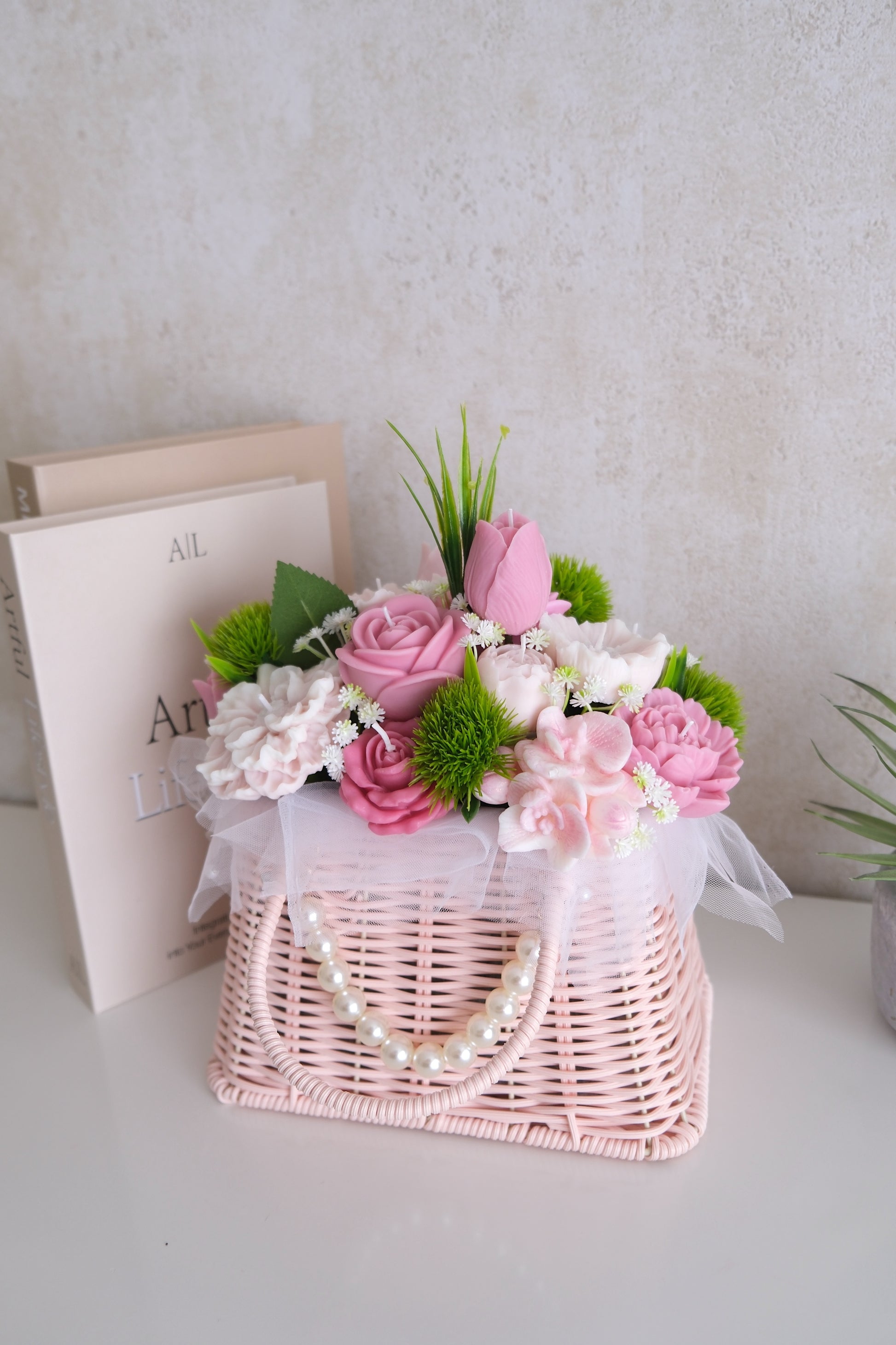 Bouquet de bougies « Pink Flower Bloom »