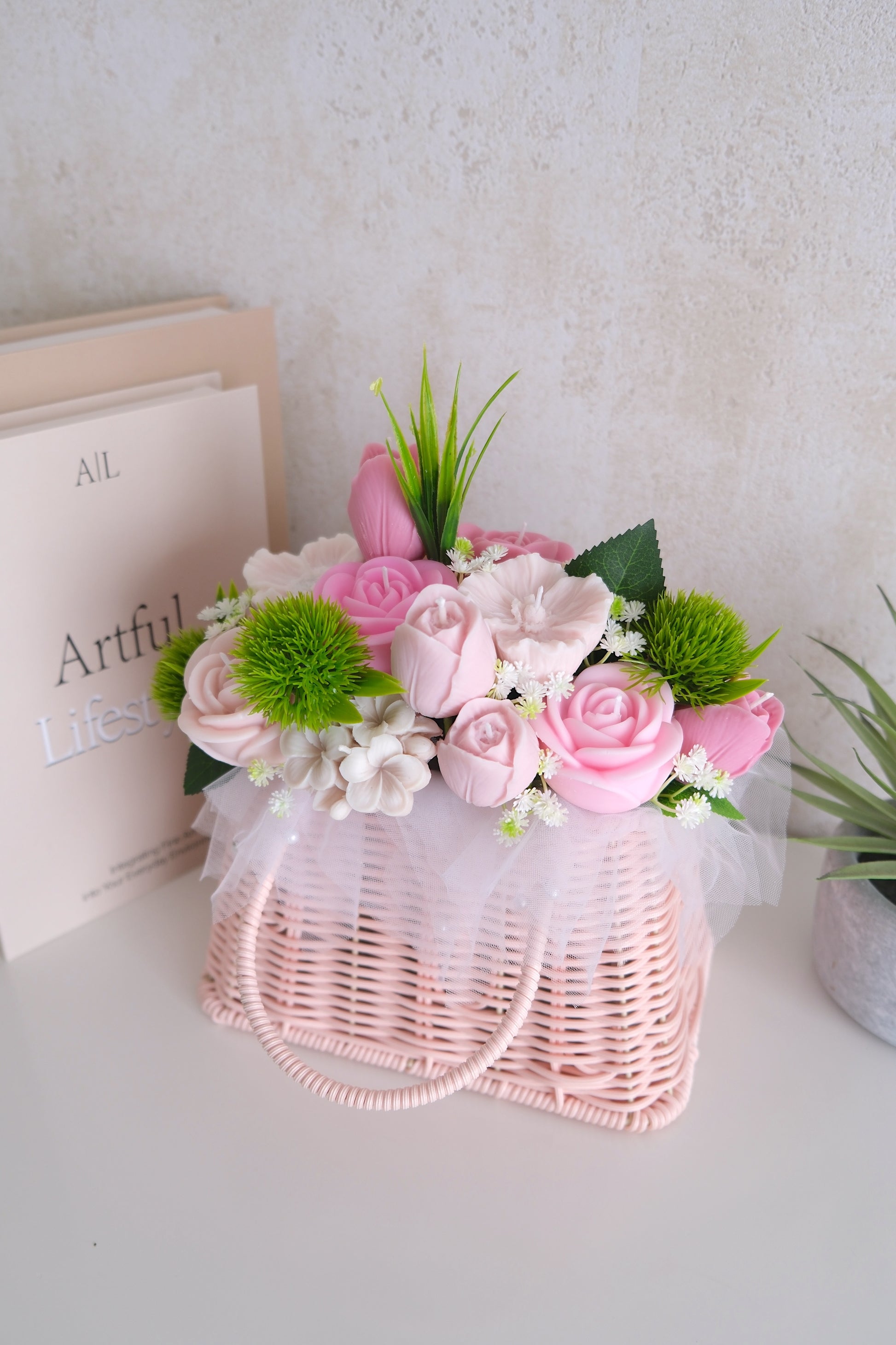 Bouquet de bougies « Pink Flower Bloom »