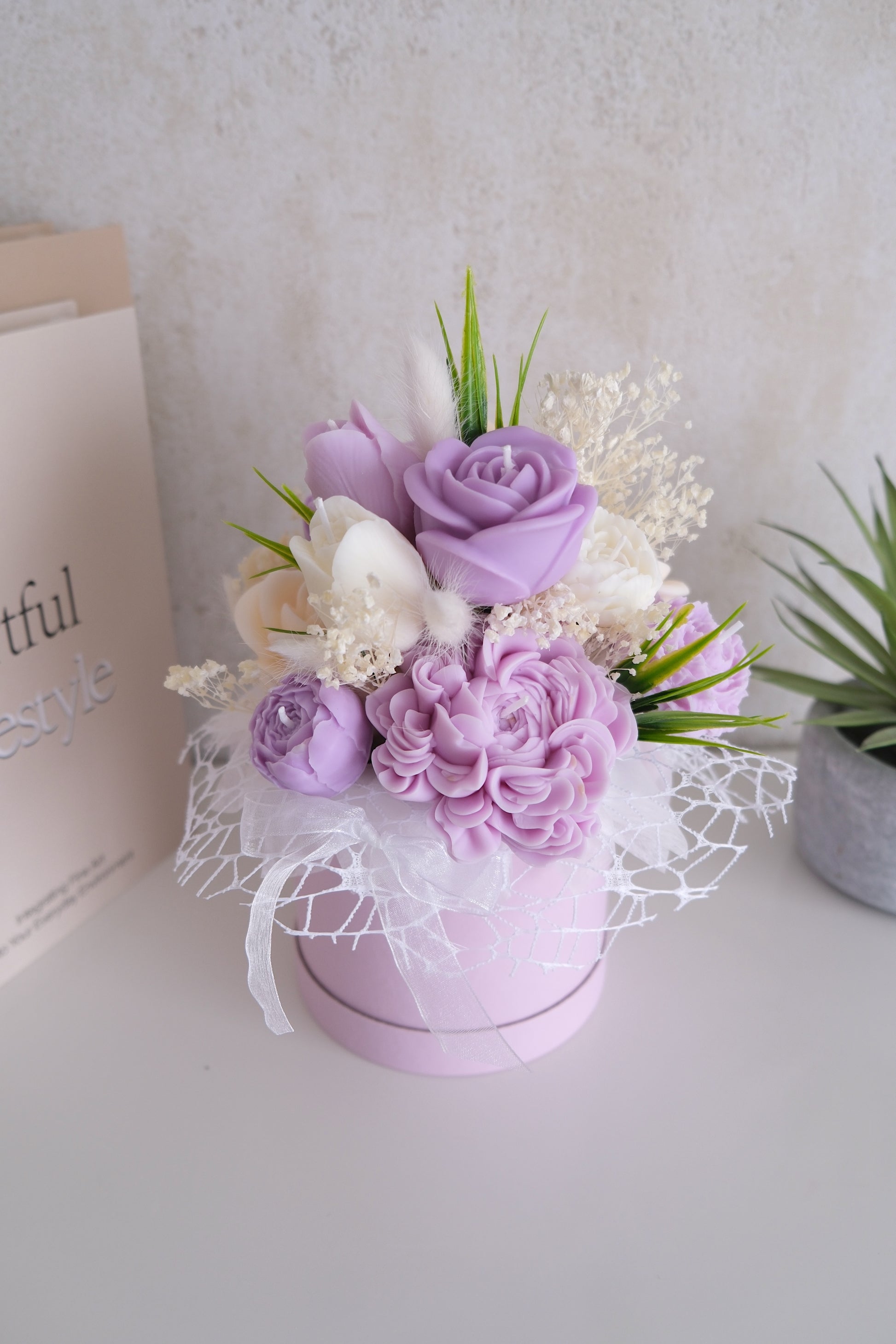 Bouquet de bougies « Rêve violet »