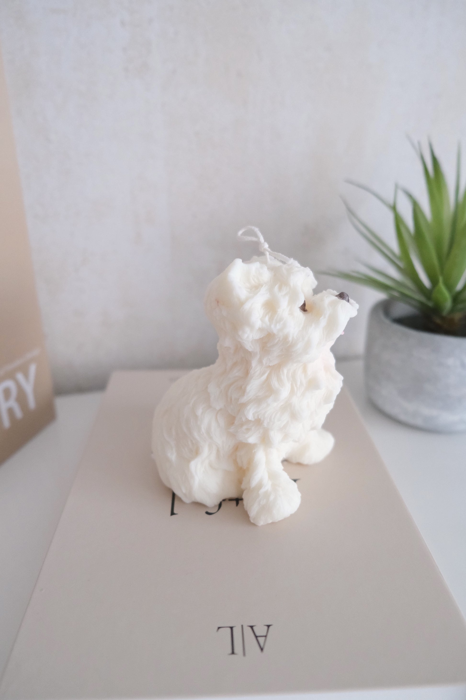 Kaars 'White terrier dog'