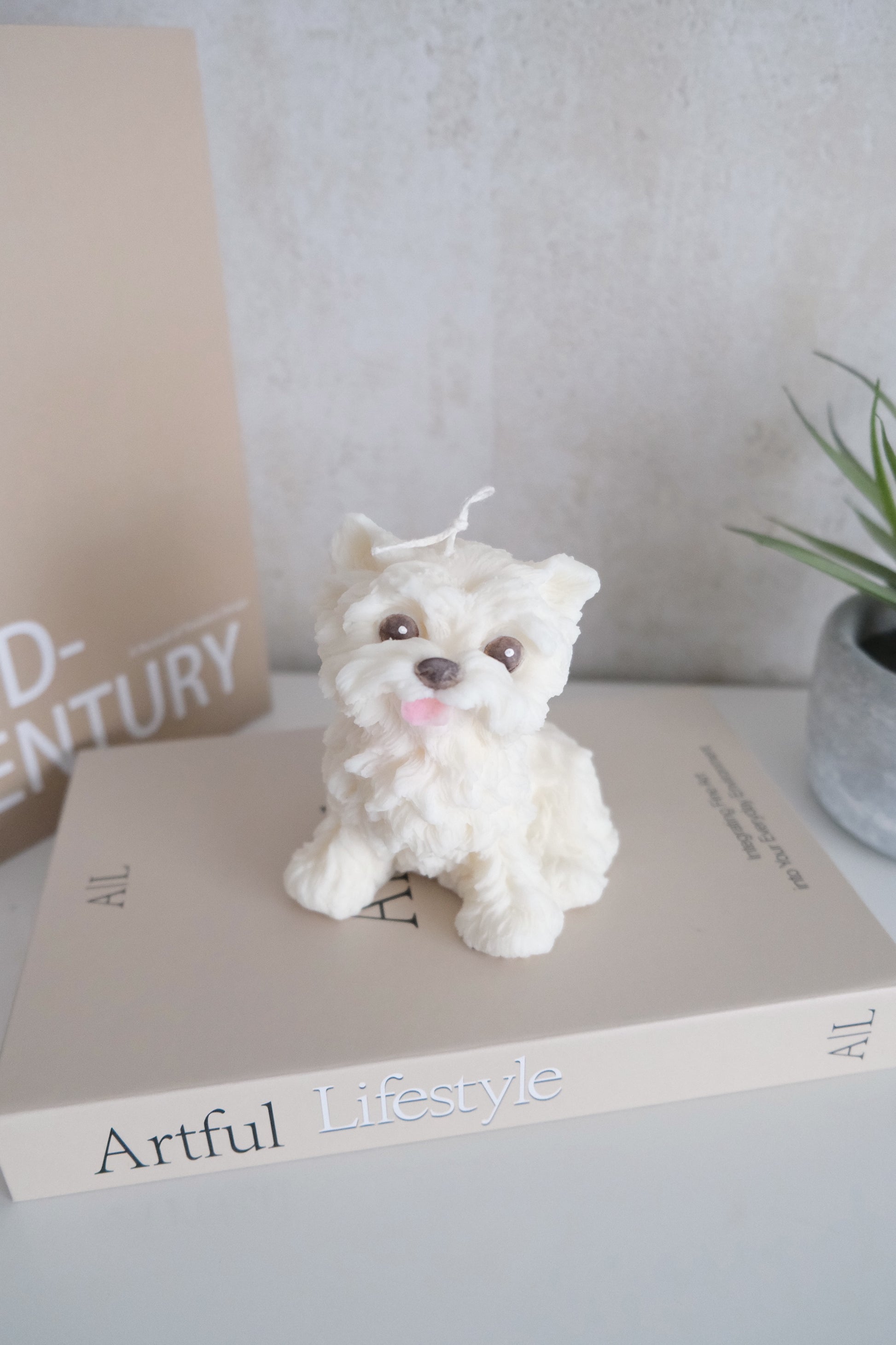 Kaars 'White terrier dog'