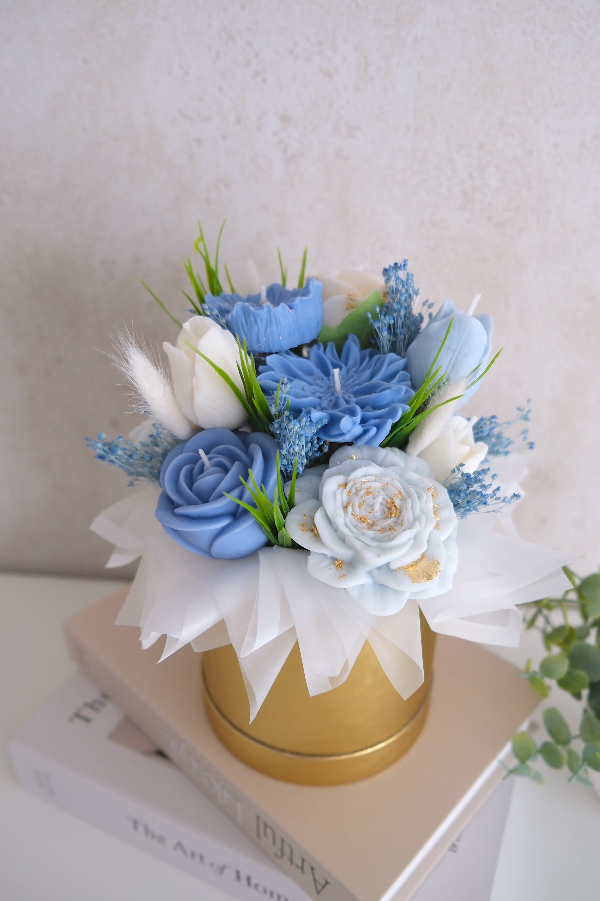Kaarsen boeket 'Azure Gold'