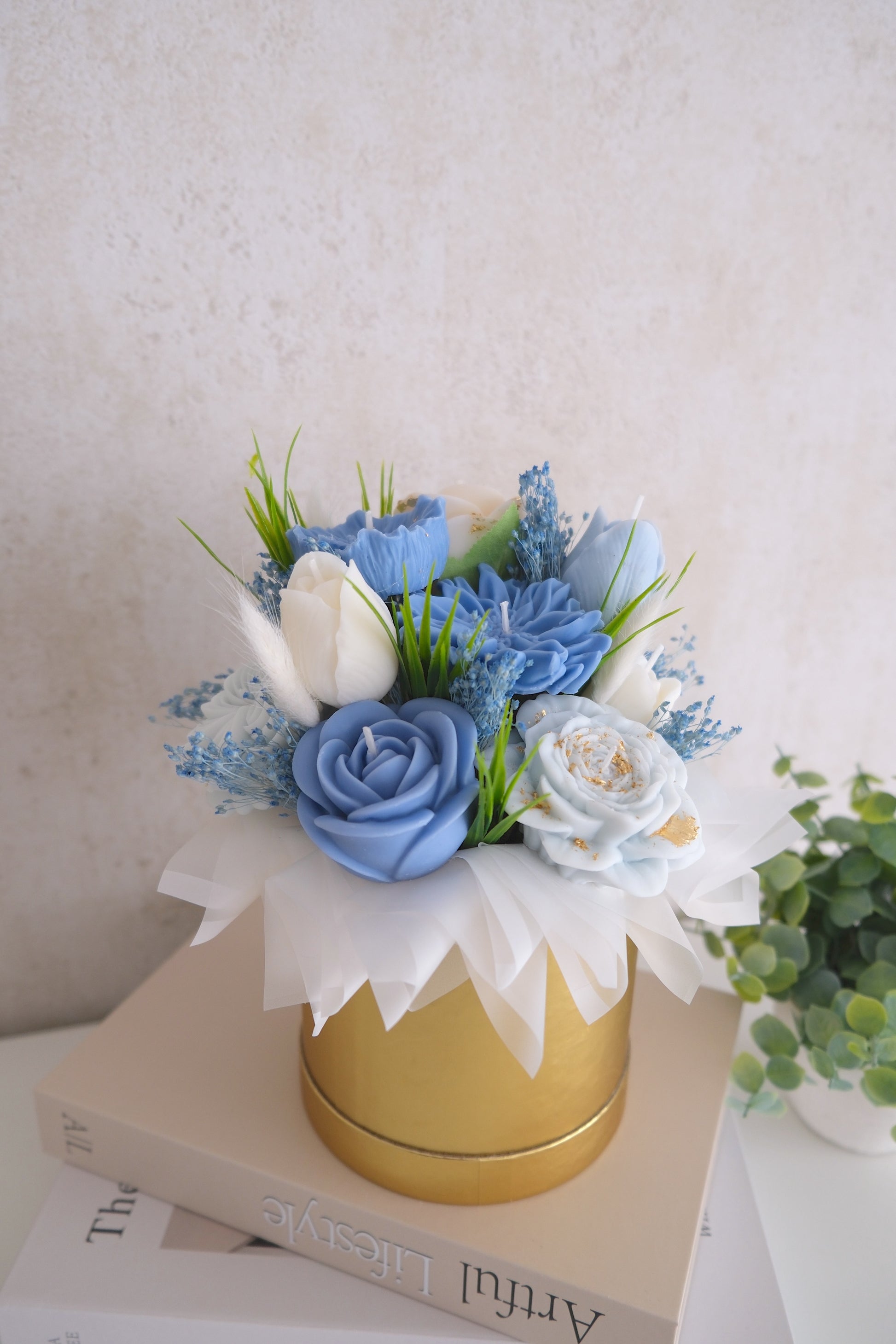 Kaarsen boeket 'Azure Gold'
