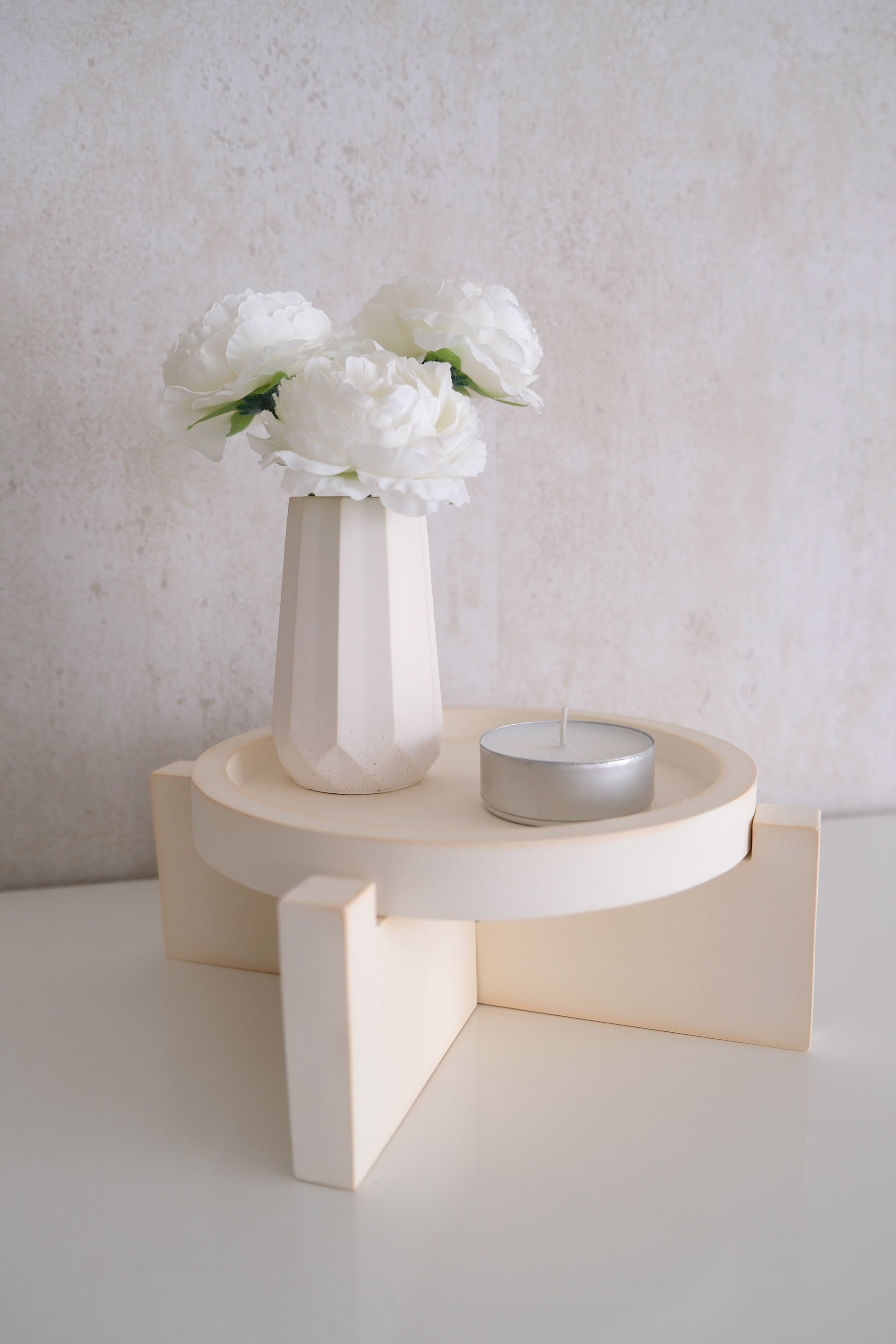 Display met vaasje
