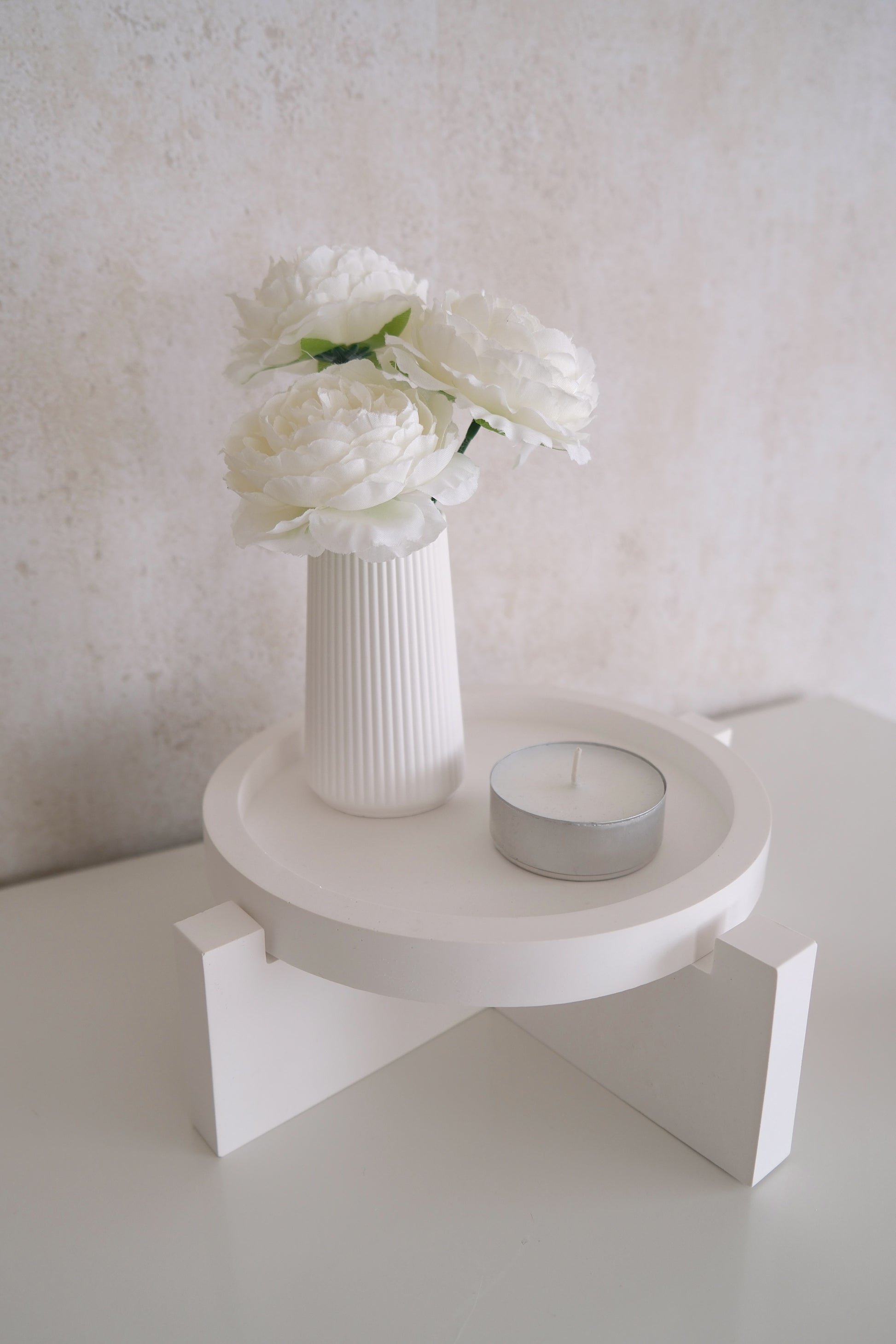 Display met vaasje