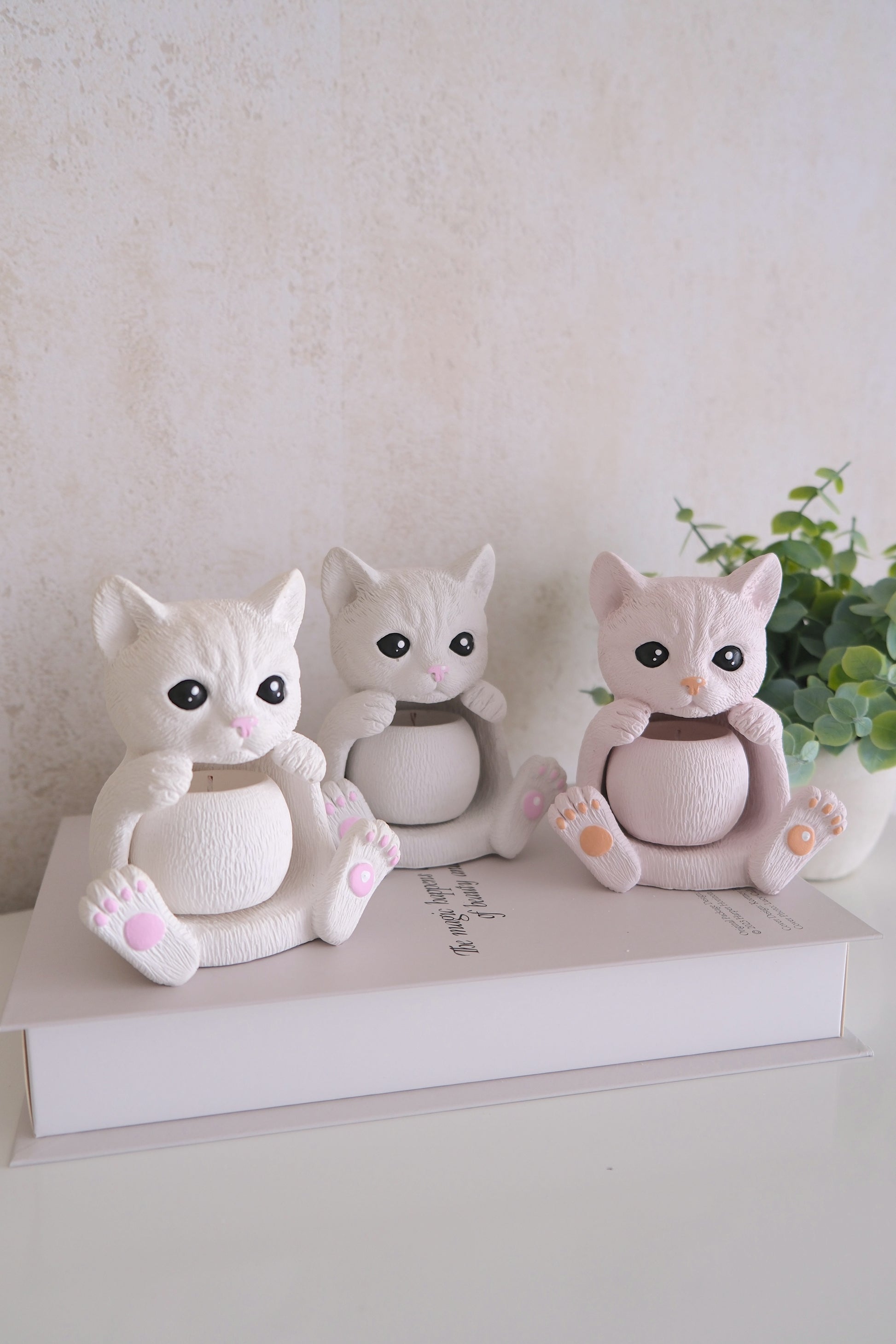 Katten beeldje + kaars