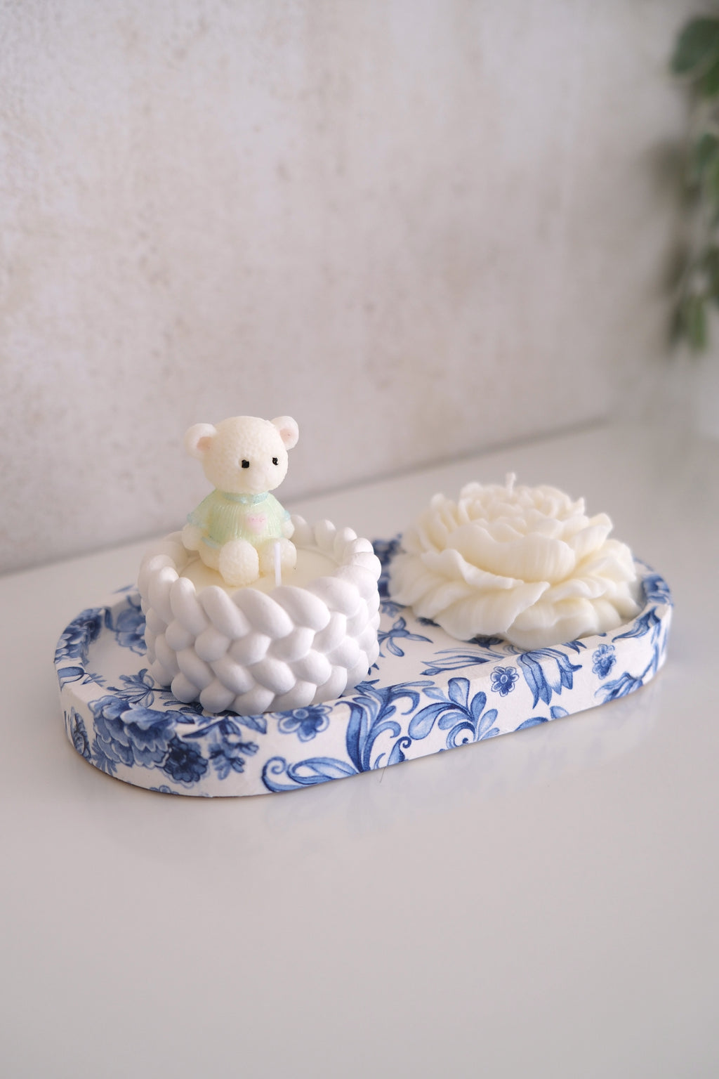 Candle 'Blue & White Bear Set'