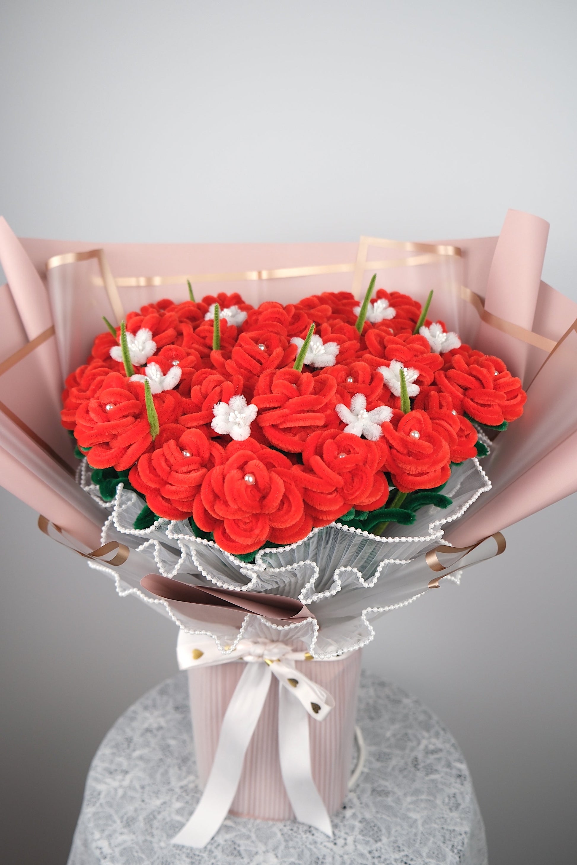 Groot rode rozen boeket