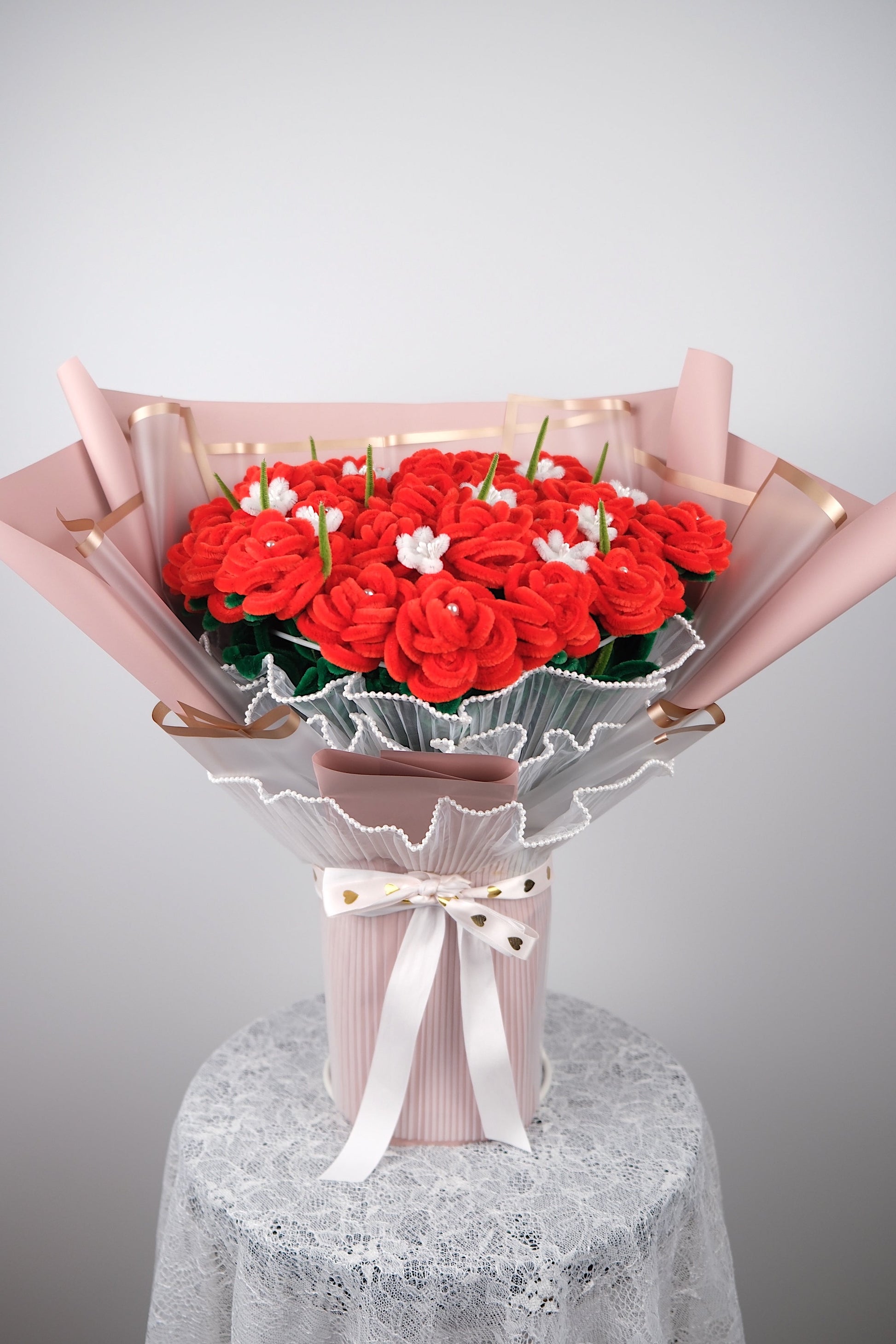 Groot rode rozen boeket