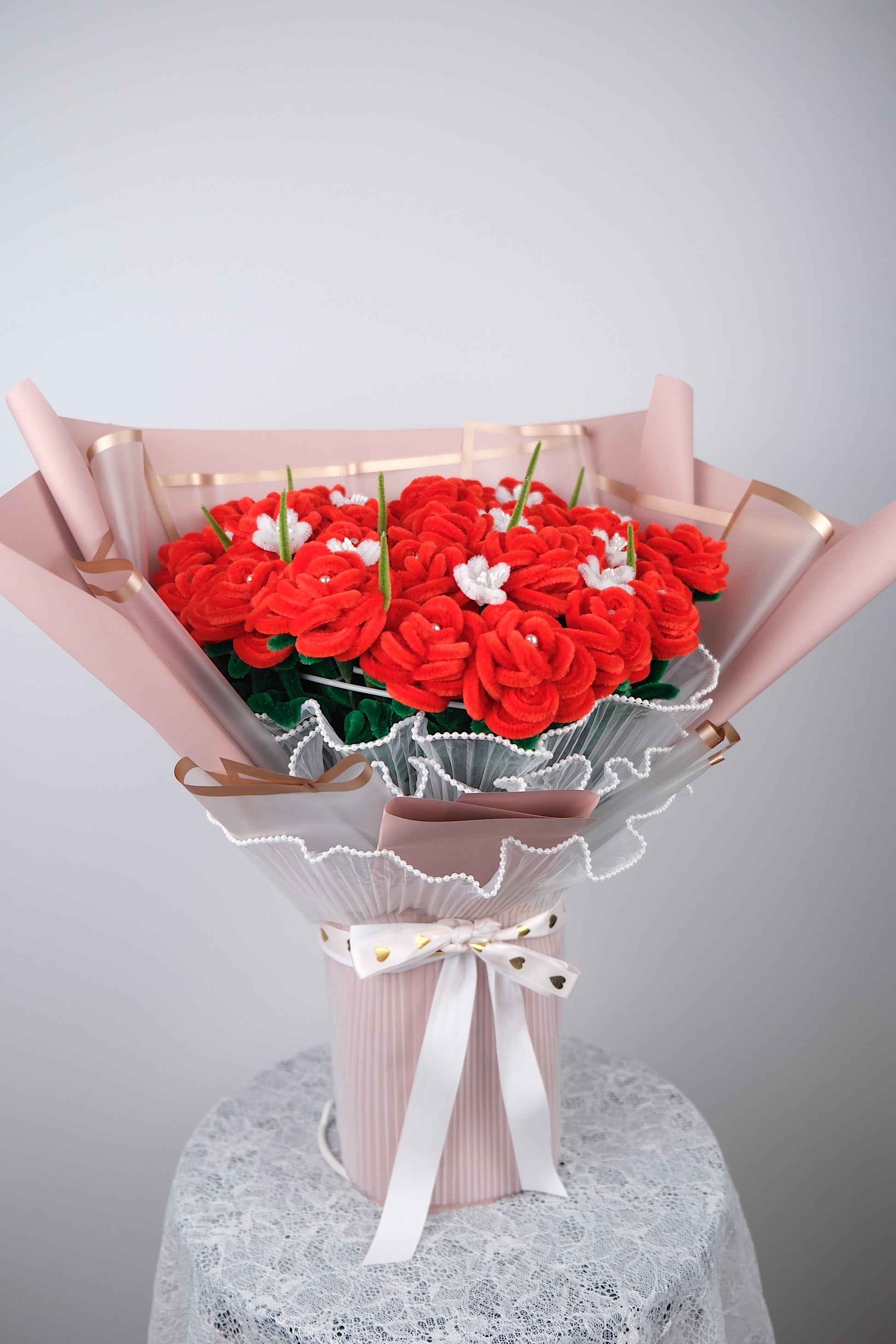 Groot rode rozen boeket