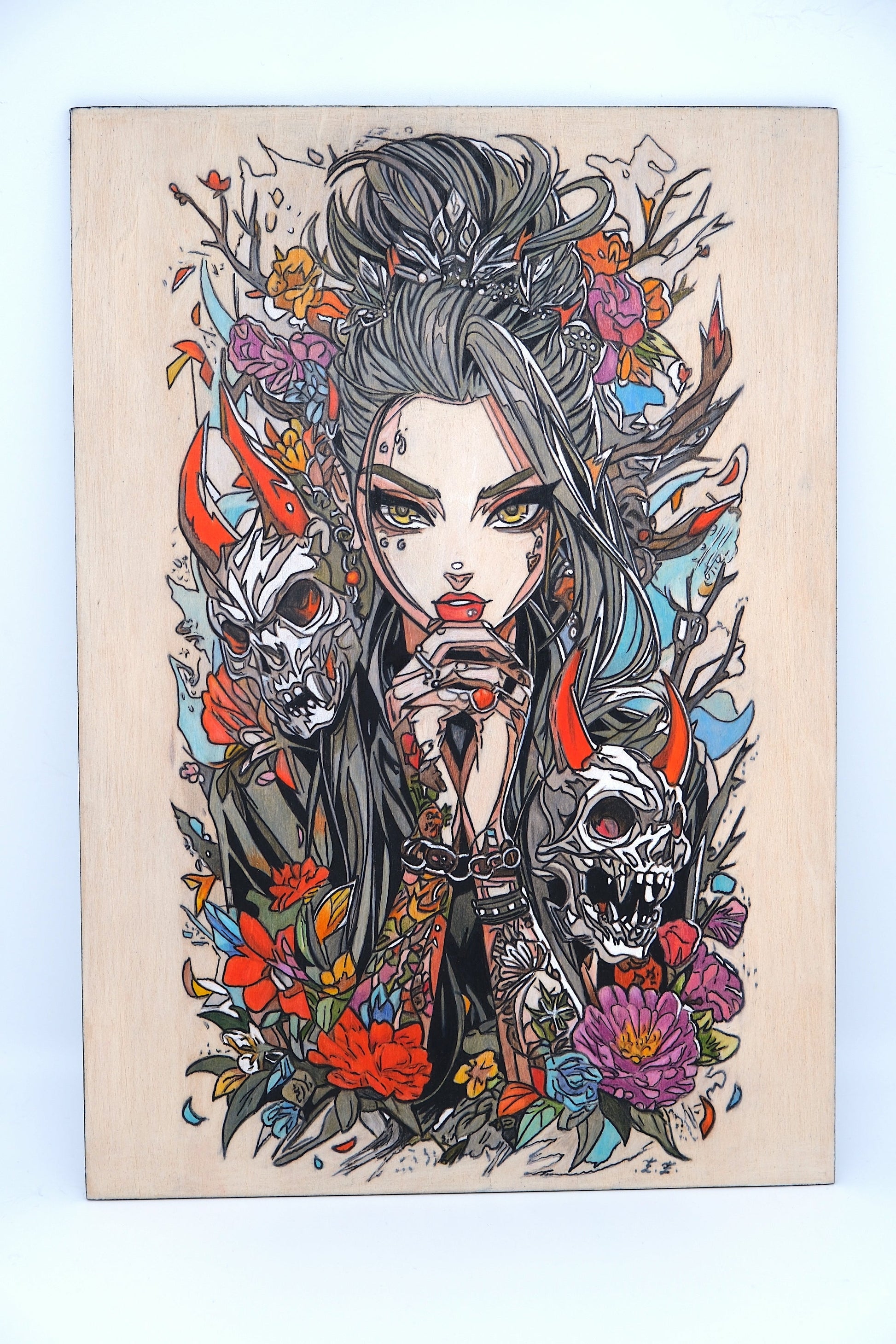 Vrouw met skulls
