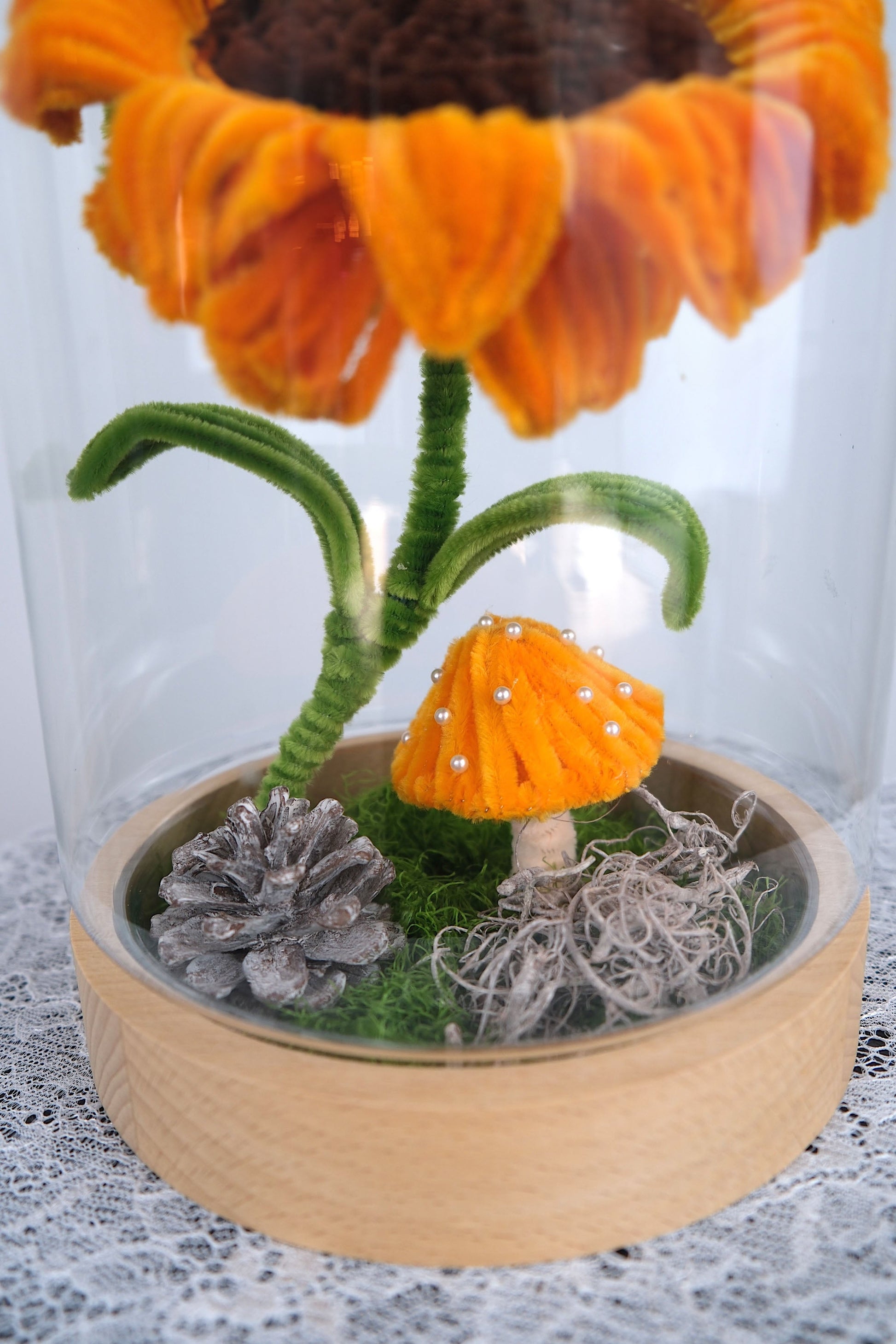 Zonnebloem in stolp