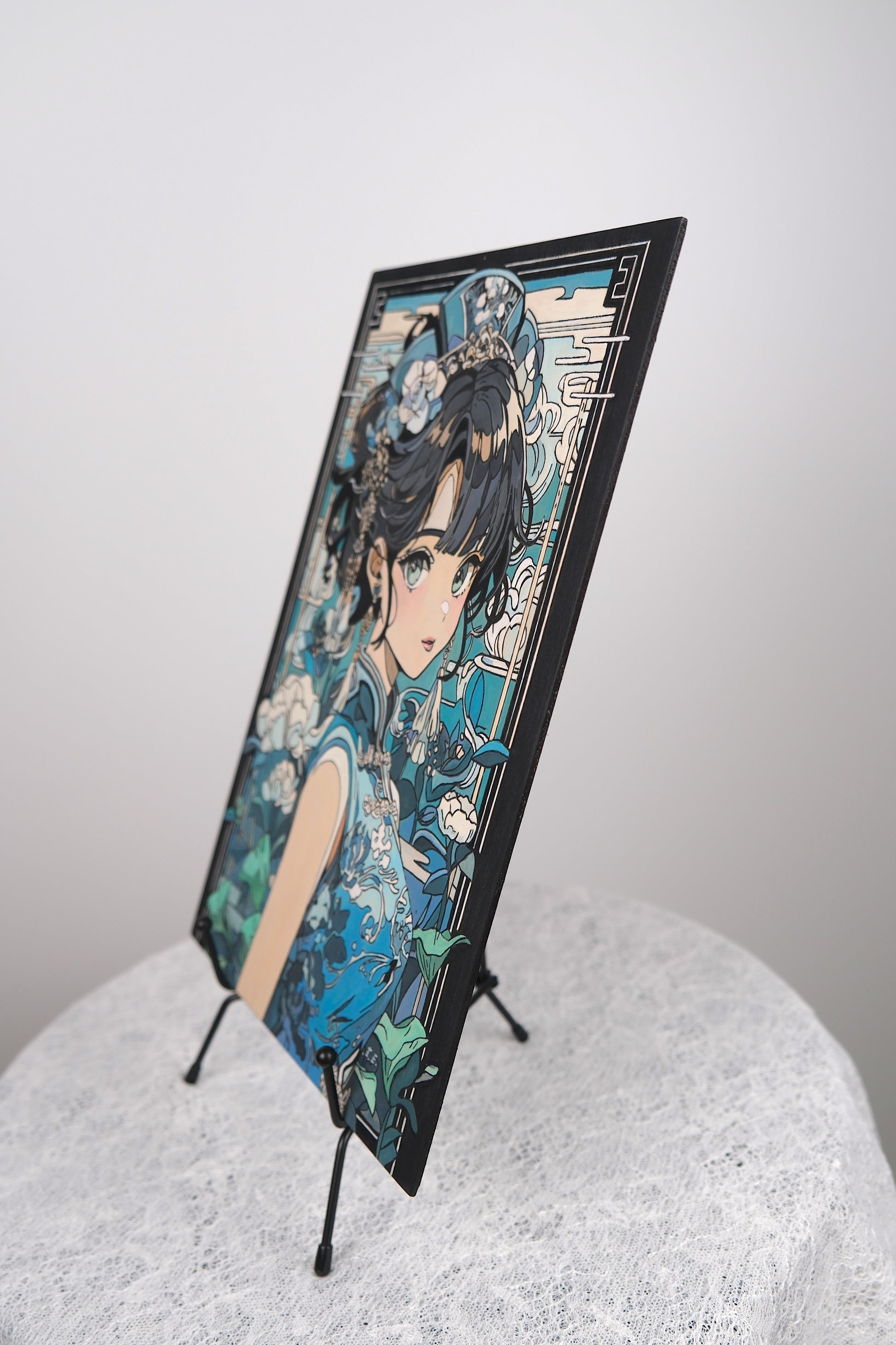 Japans meisje met blauwe tinten
