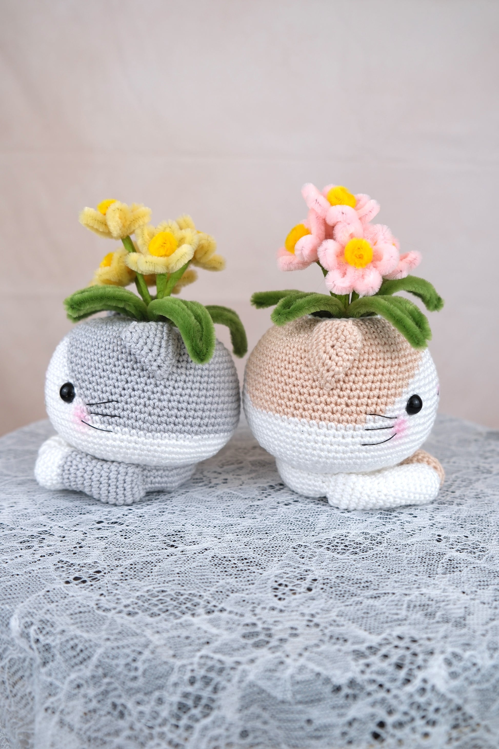 Katten bloem vazen