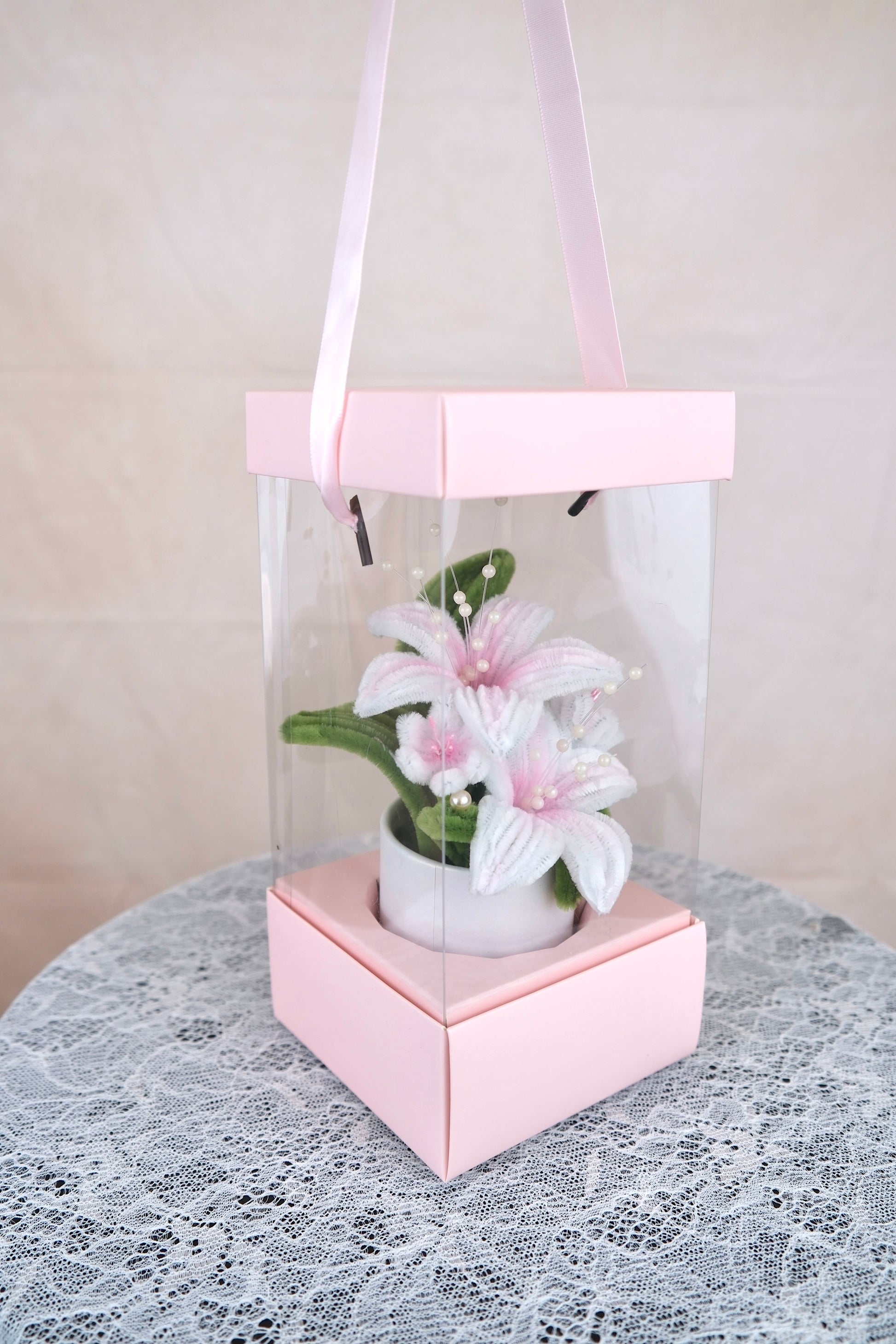 Bloempotje met cadeauverpakking