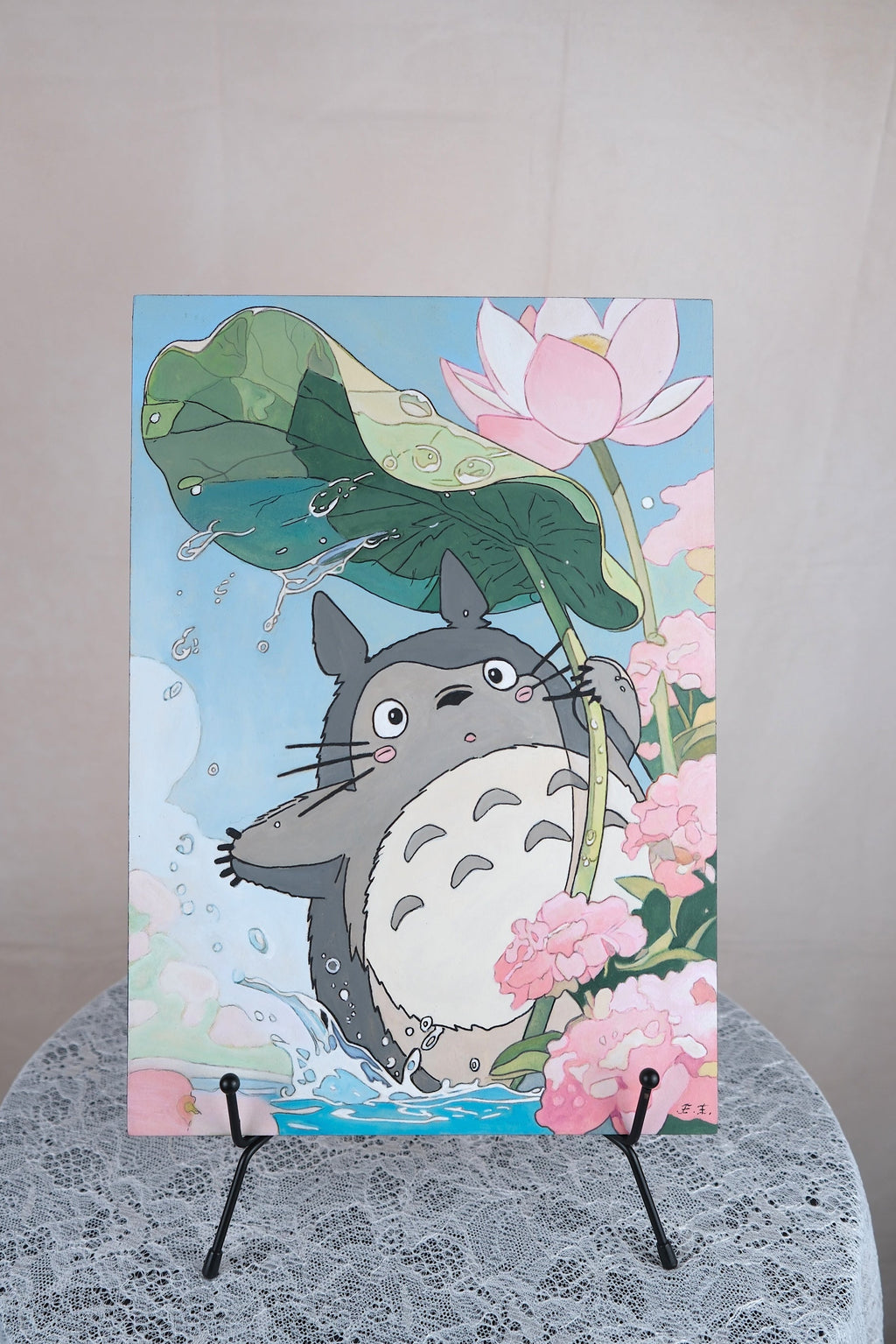 Totoro met waterlelies