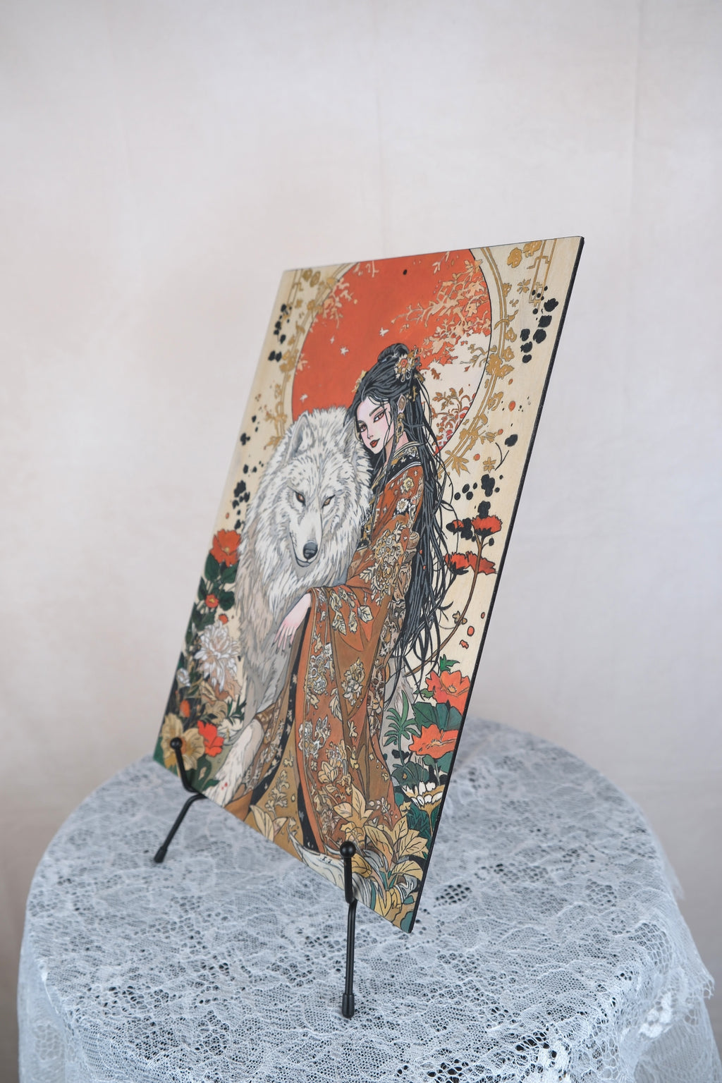 Oosterse vrouw met wolf