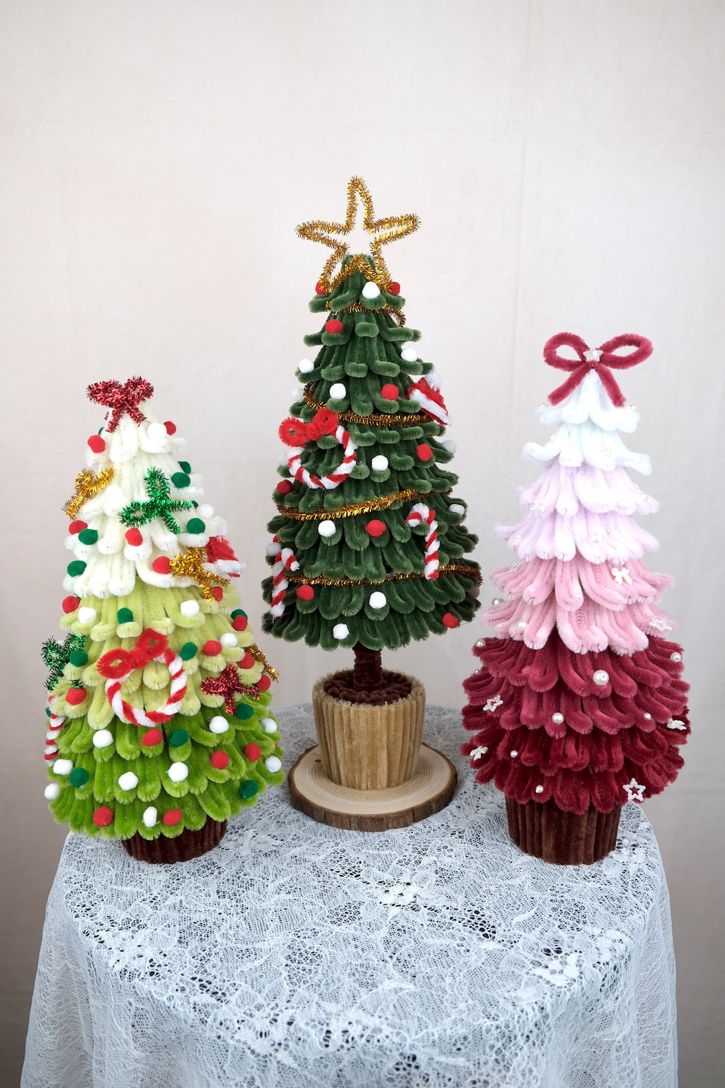 Versierde kerstboompjes