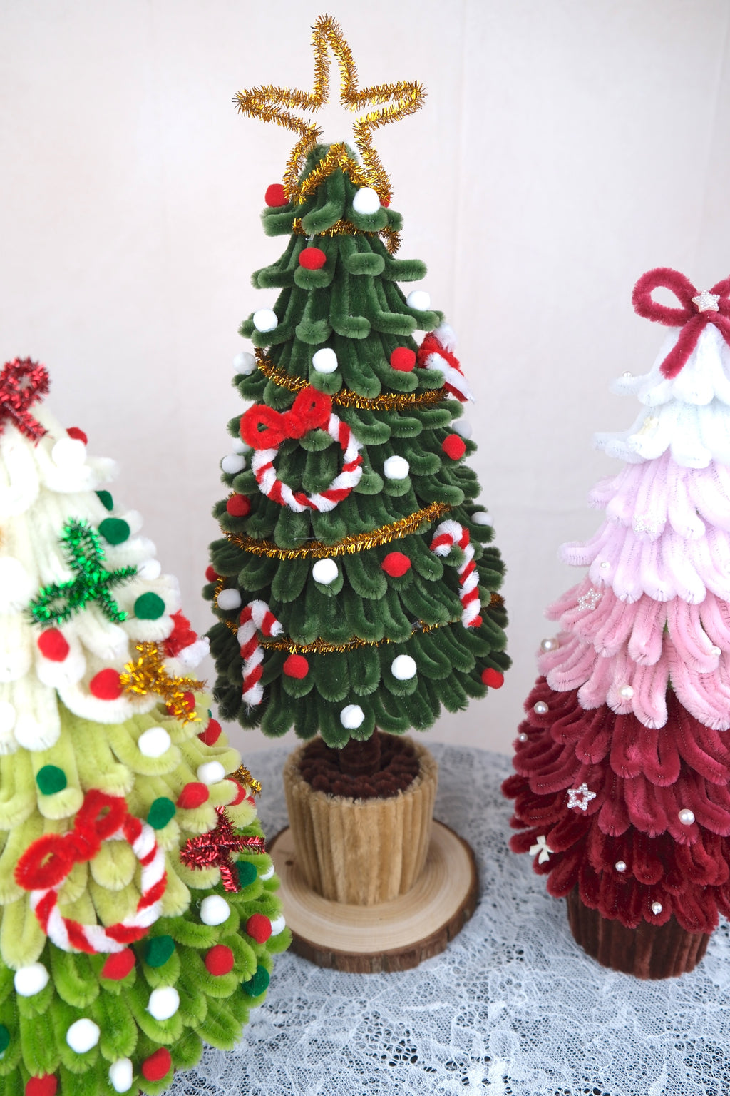 Versierde kerstboompjes