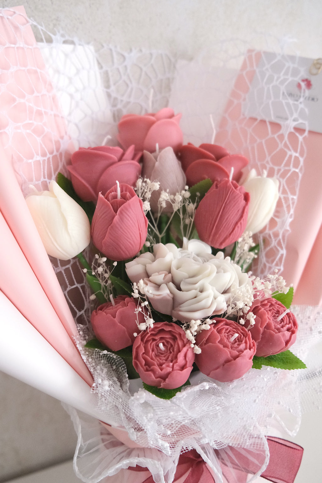 Kaarsenboeket 'Blush Elegance' (Pre-order)