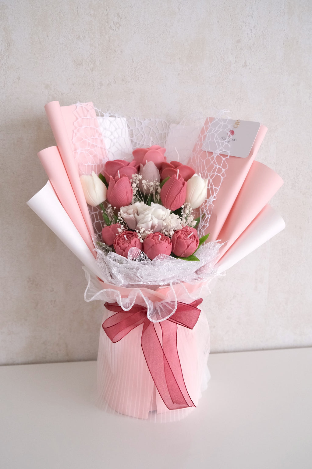 Kaarsenboeket 'Blush Elegance' (Pre-order)